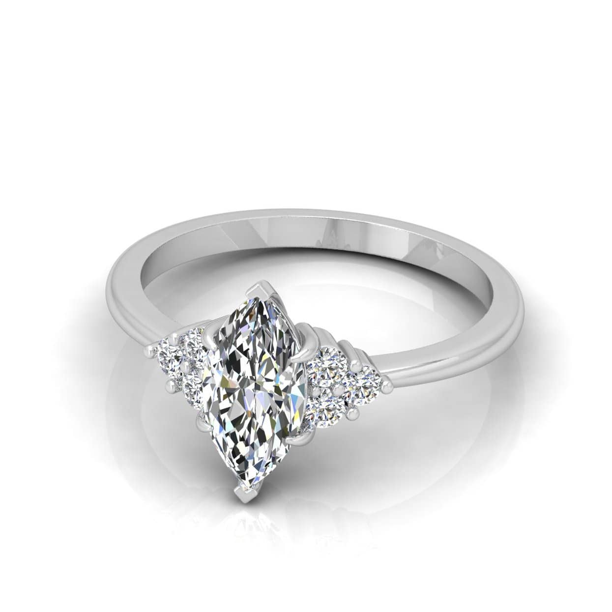 Marquise Diamond Classic Three Stone Engagement Ring