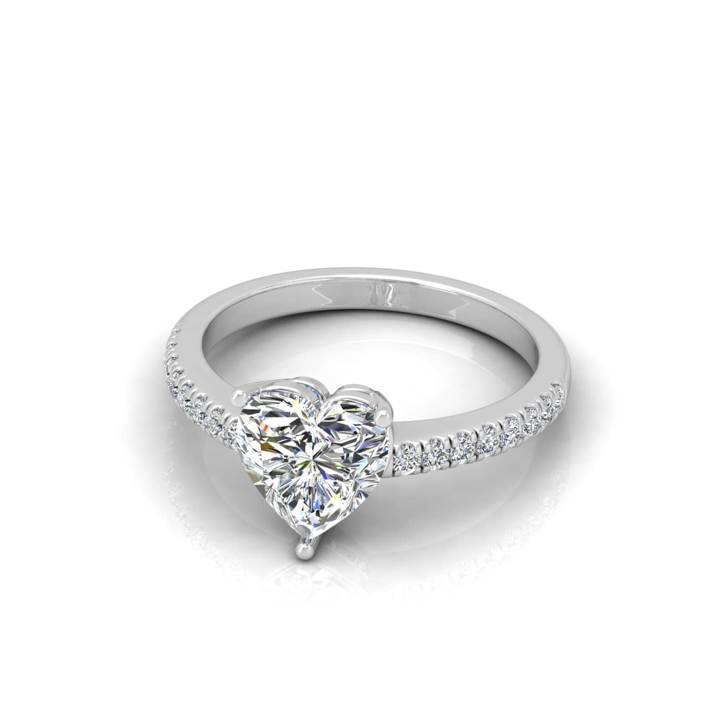 Classic Heart Diamond Engagement Ring