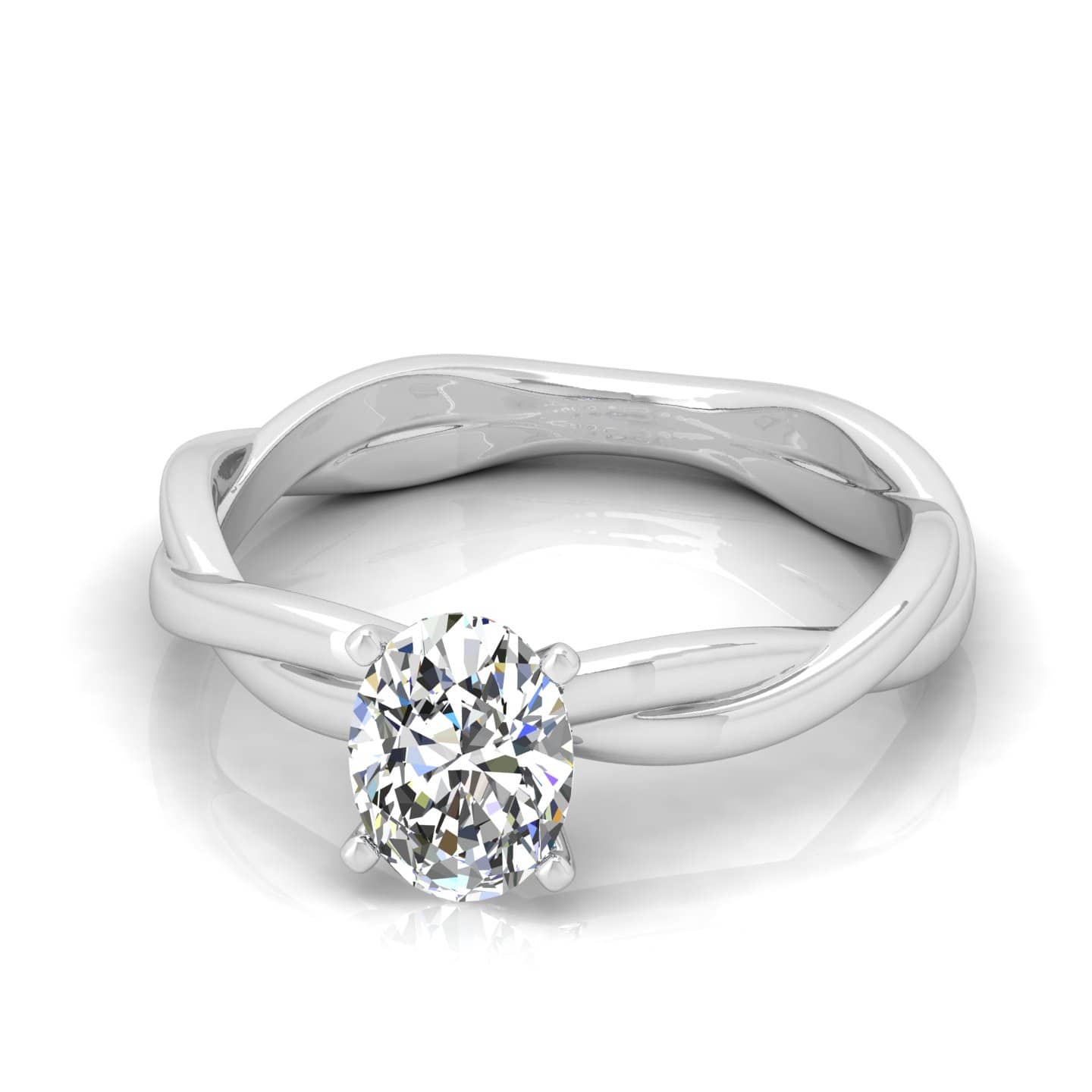 Oval Diamond Infinity Solitaire Engagement Ring