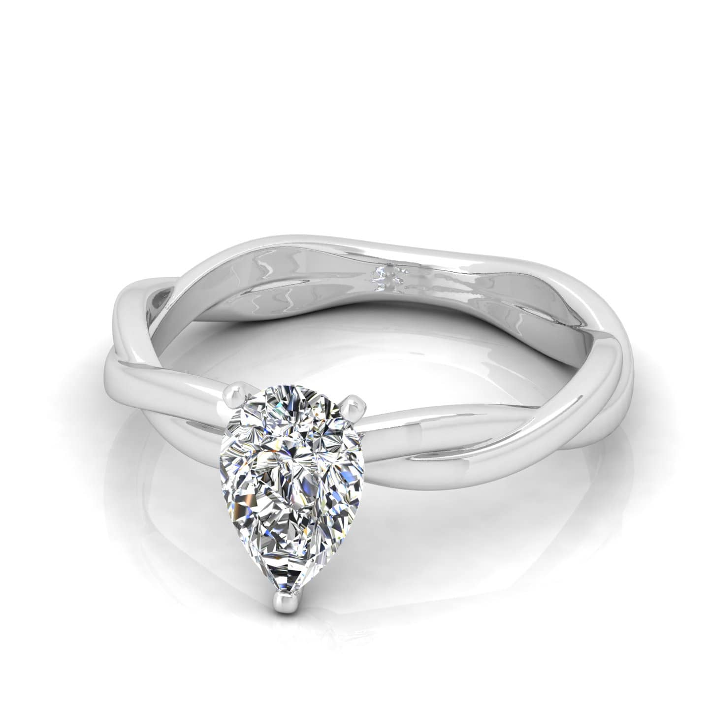 Pear Diamond Infinity Solitaire Engagement Ring