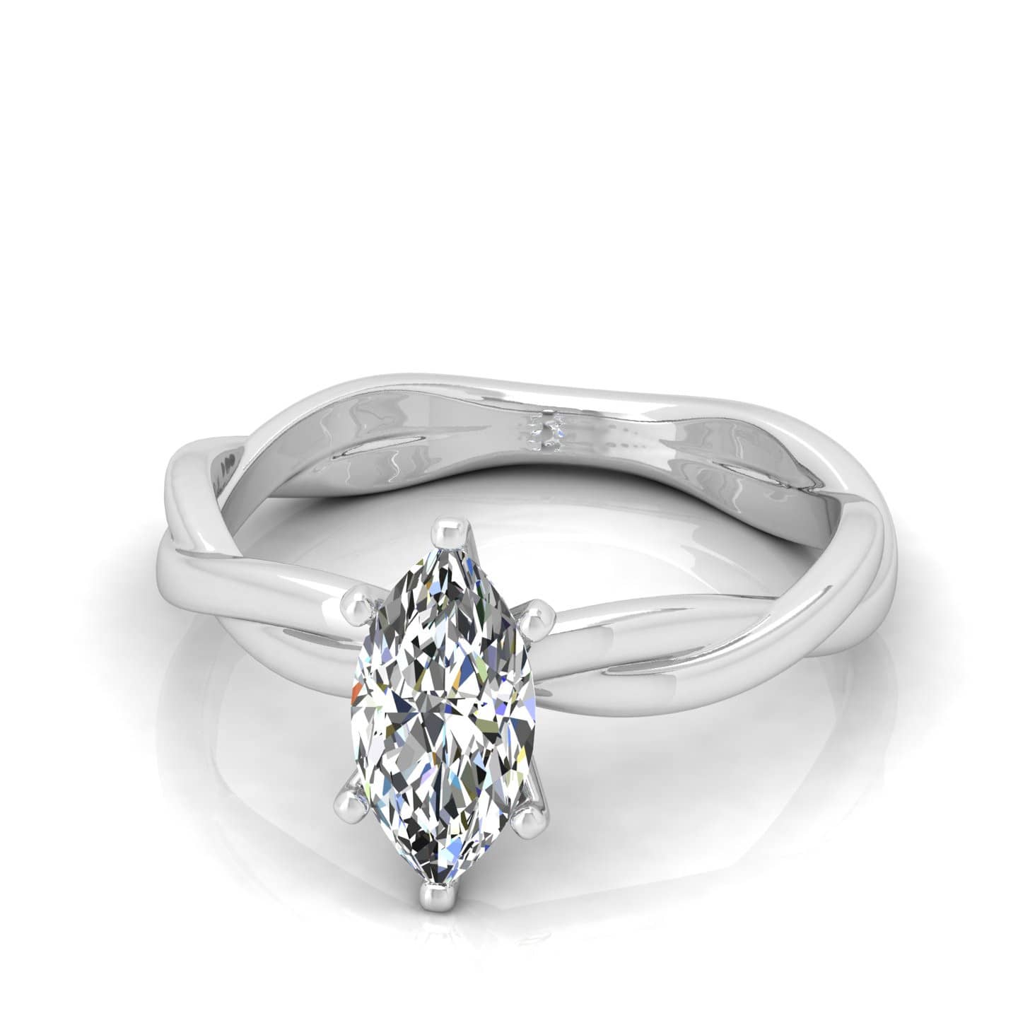 Marquise Diamond Infinity Solitaire Engagement Ring