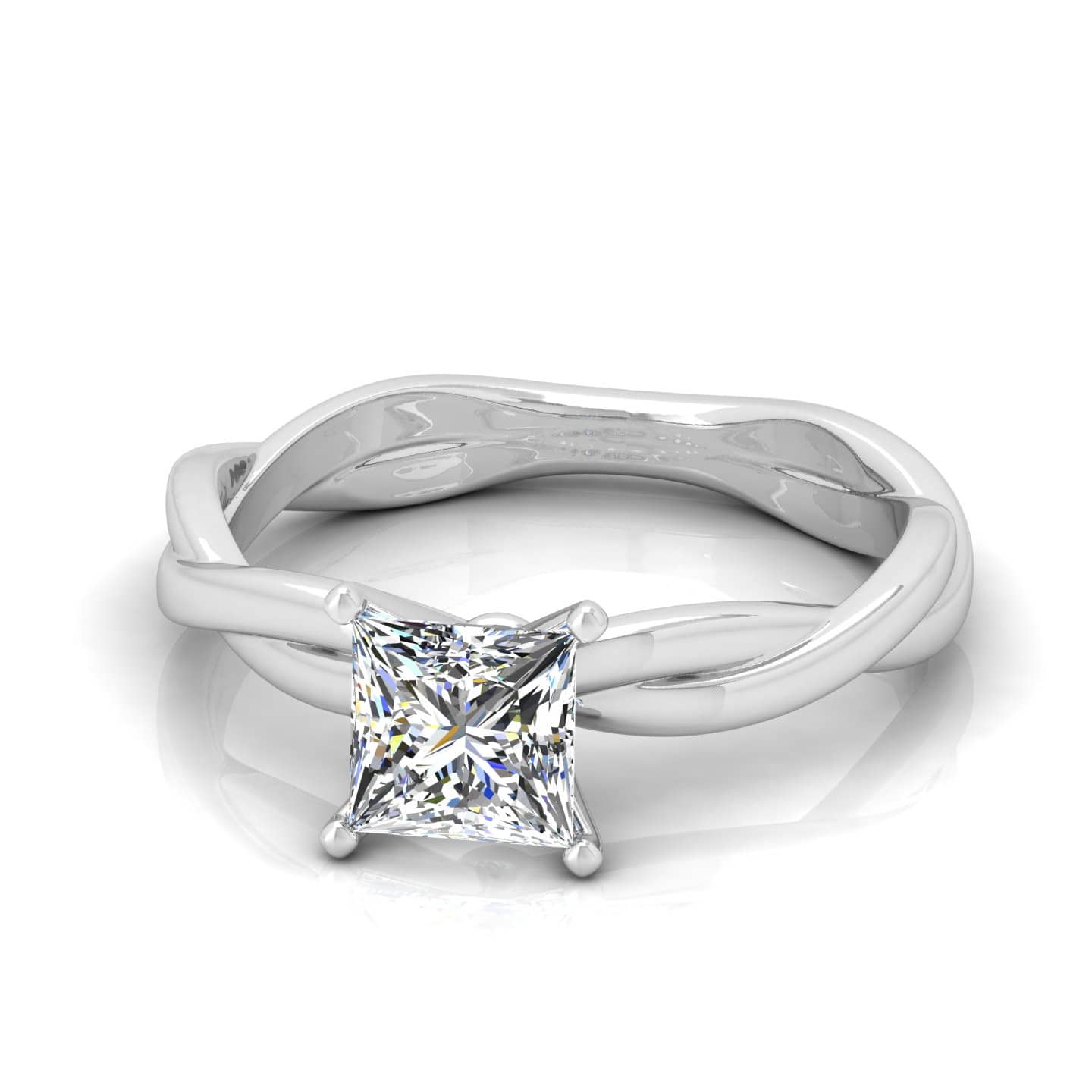 Princess Diamond Infinity Solitaire Engagement Ring
