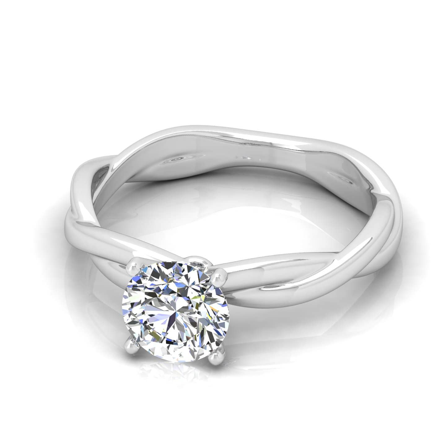 Round Diamond Infinity Solitaire Engagement Ring