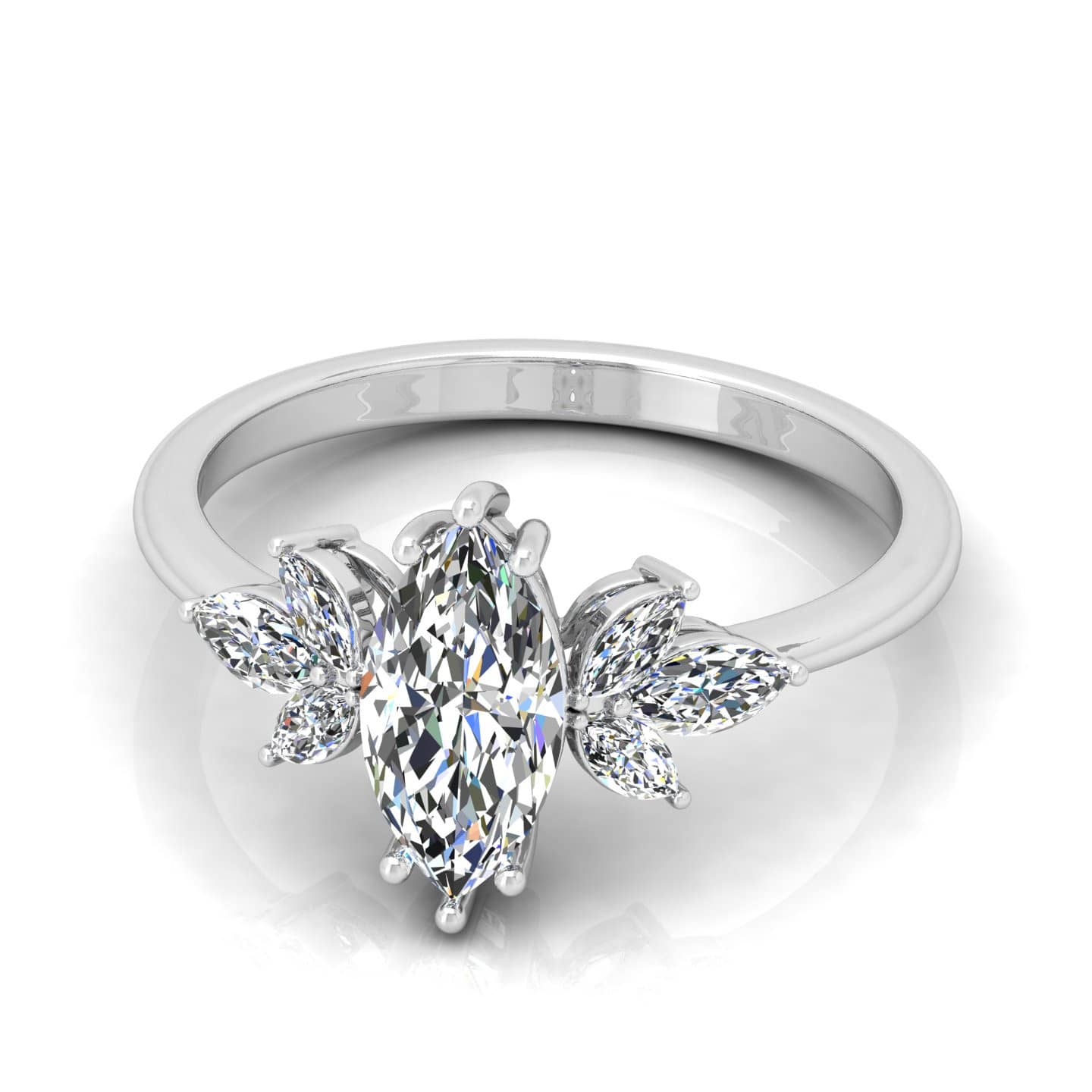 Marquise Diamond Claw Set Engagement Ring