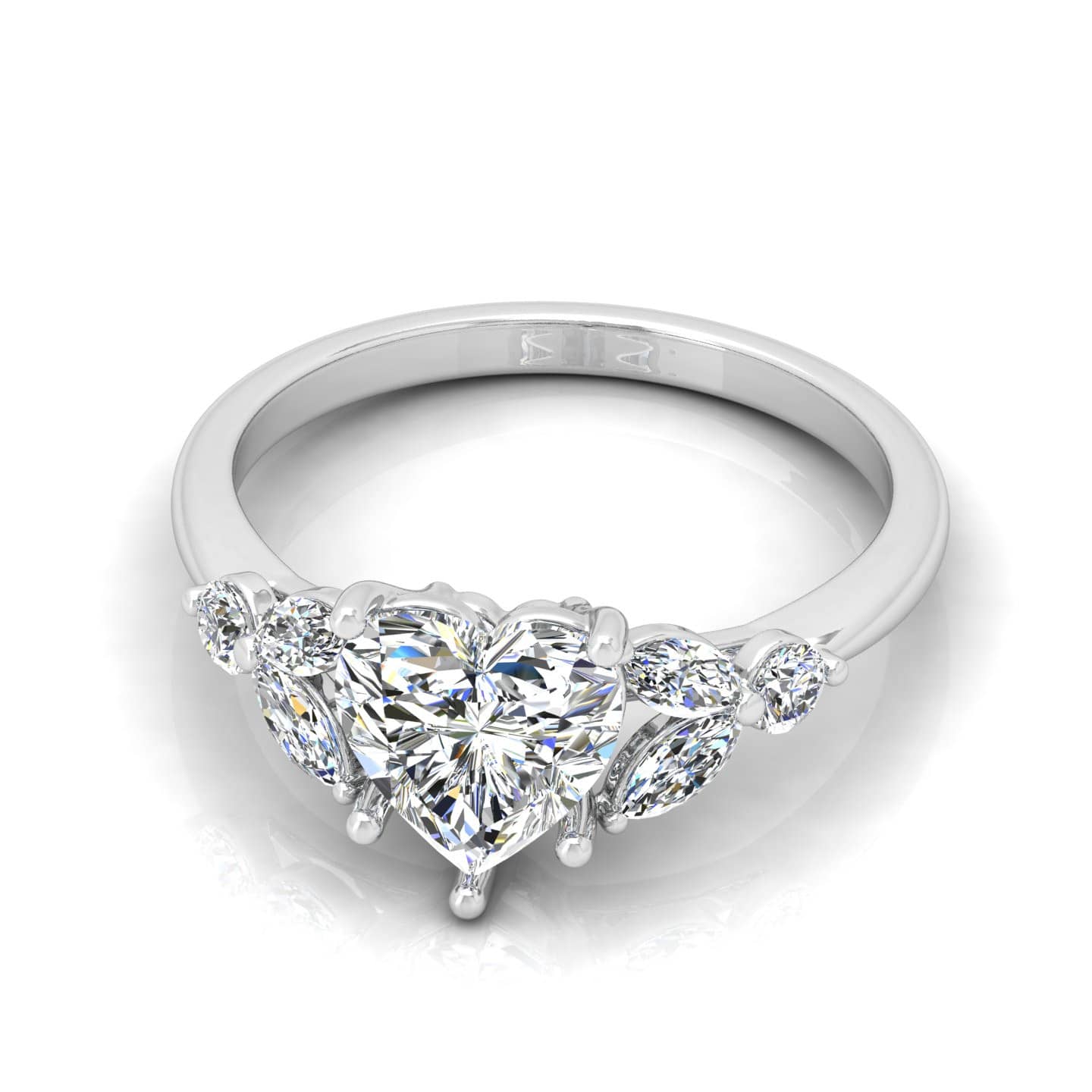Heart Diamond Designer Engagement Ring