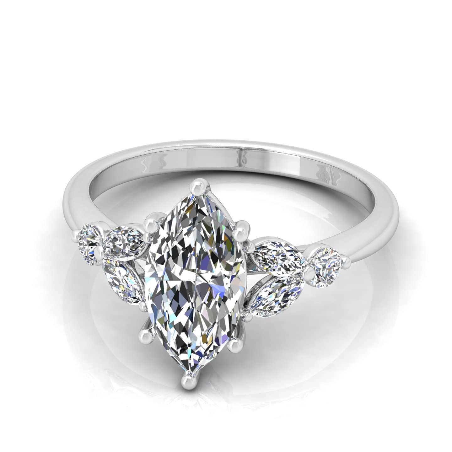 Marquise Diamond Designer Engagement Ring