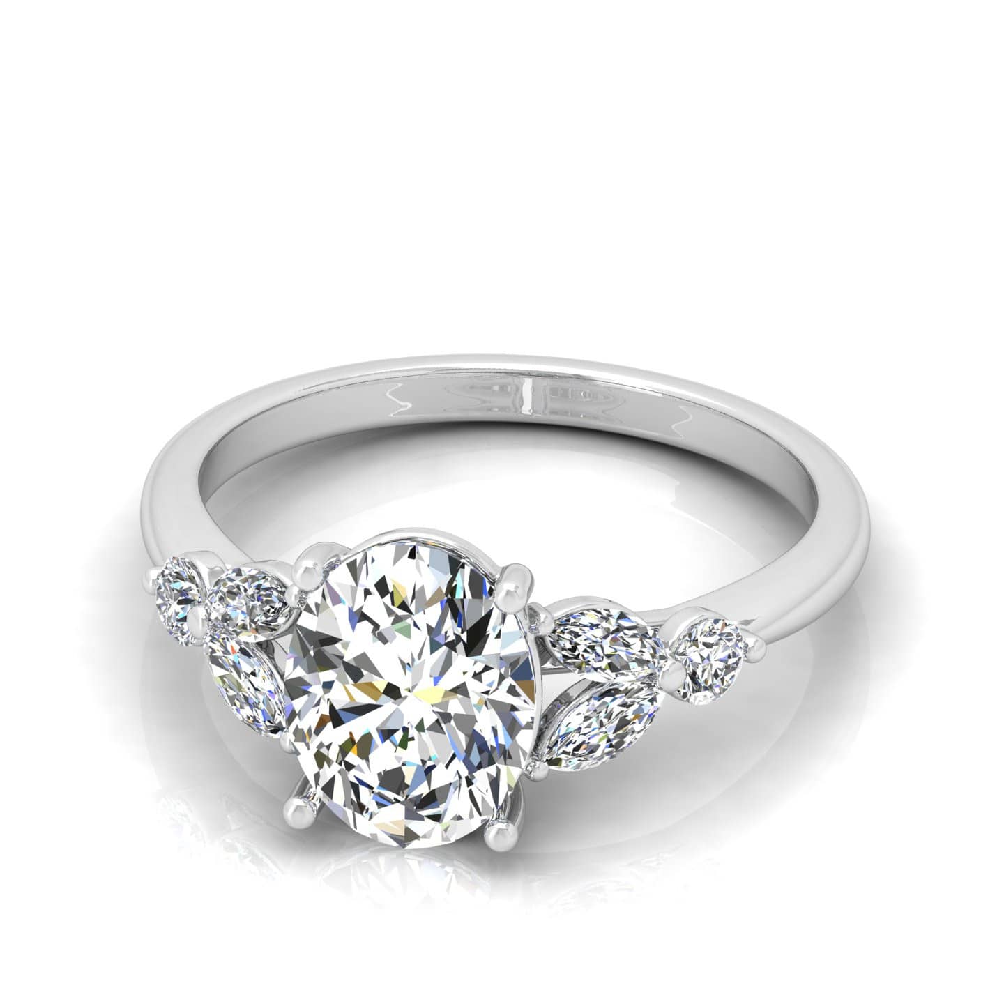 Oval Diamond Designer Engagement Ring