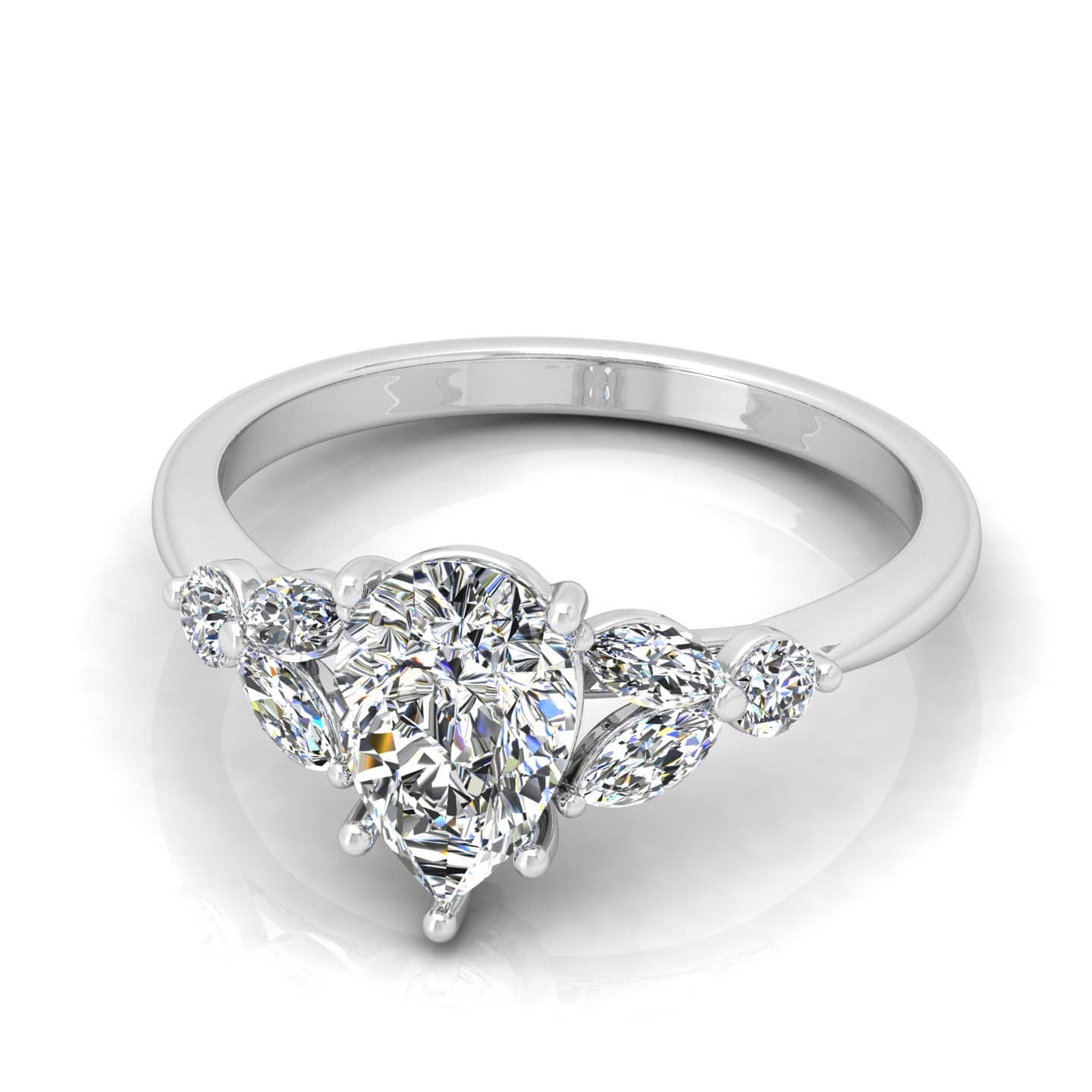 Pear Diamond Designer Engagement Ring
