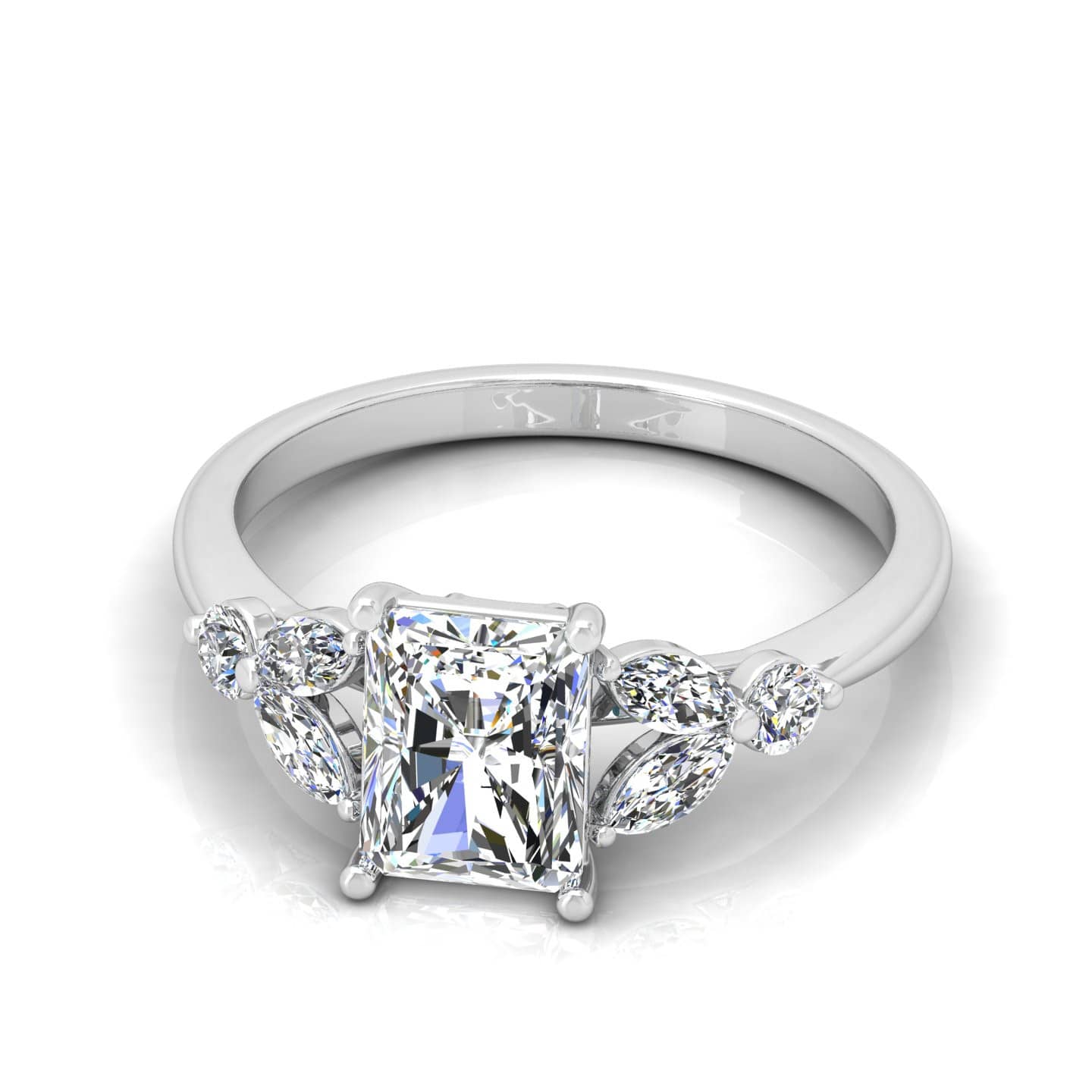 Radiant Diamond Designer Engagement Ring