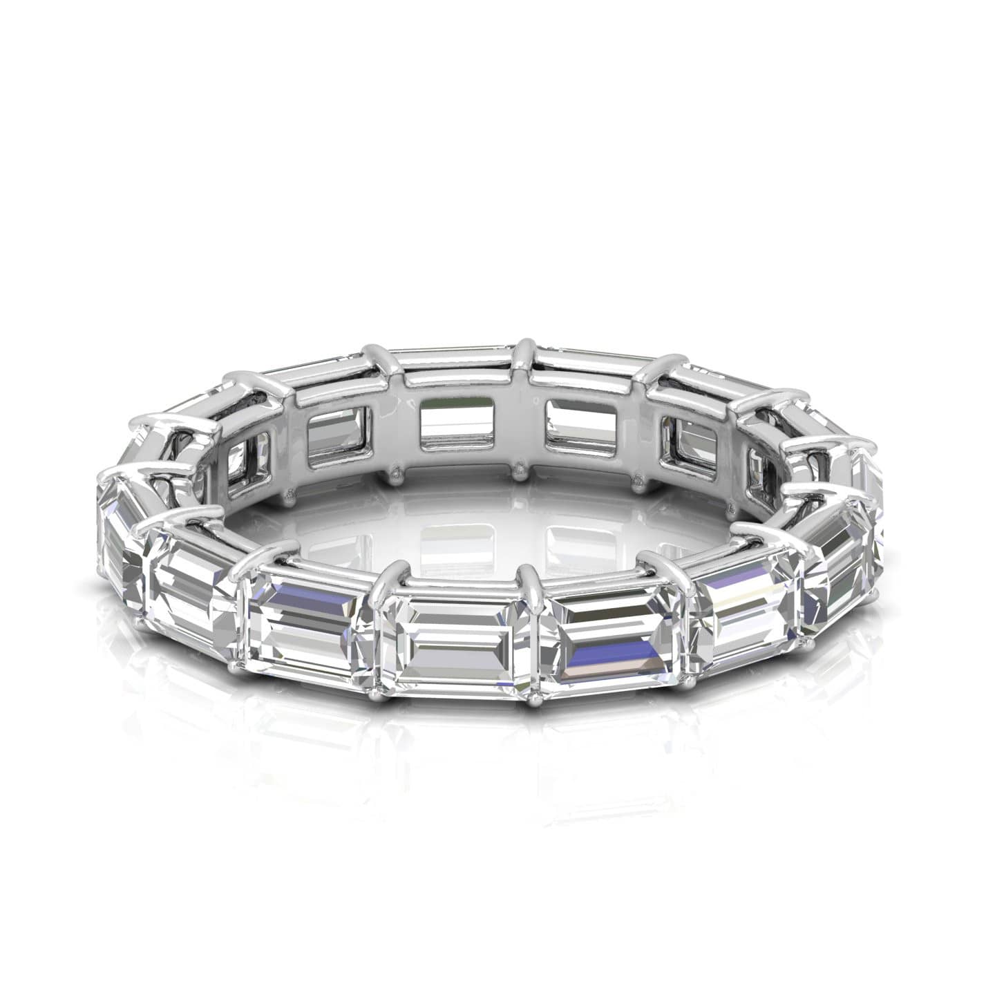 3.00 CT 100% NATURAL HORIZONTAL BAGUETTE DIAMOND FULL ETERNITY RING IN HALLMARKED 18K GOLD
