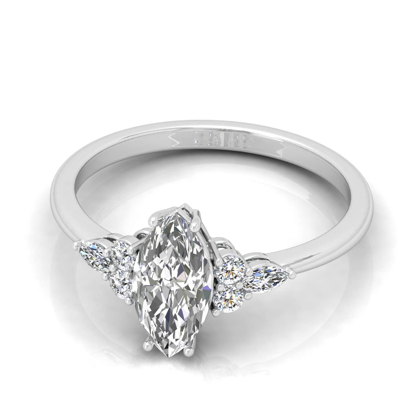 Modern style Marquise Diamond Designer Engagement Ring