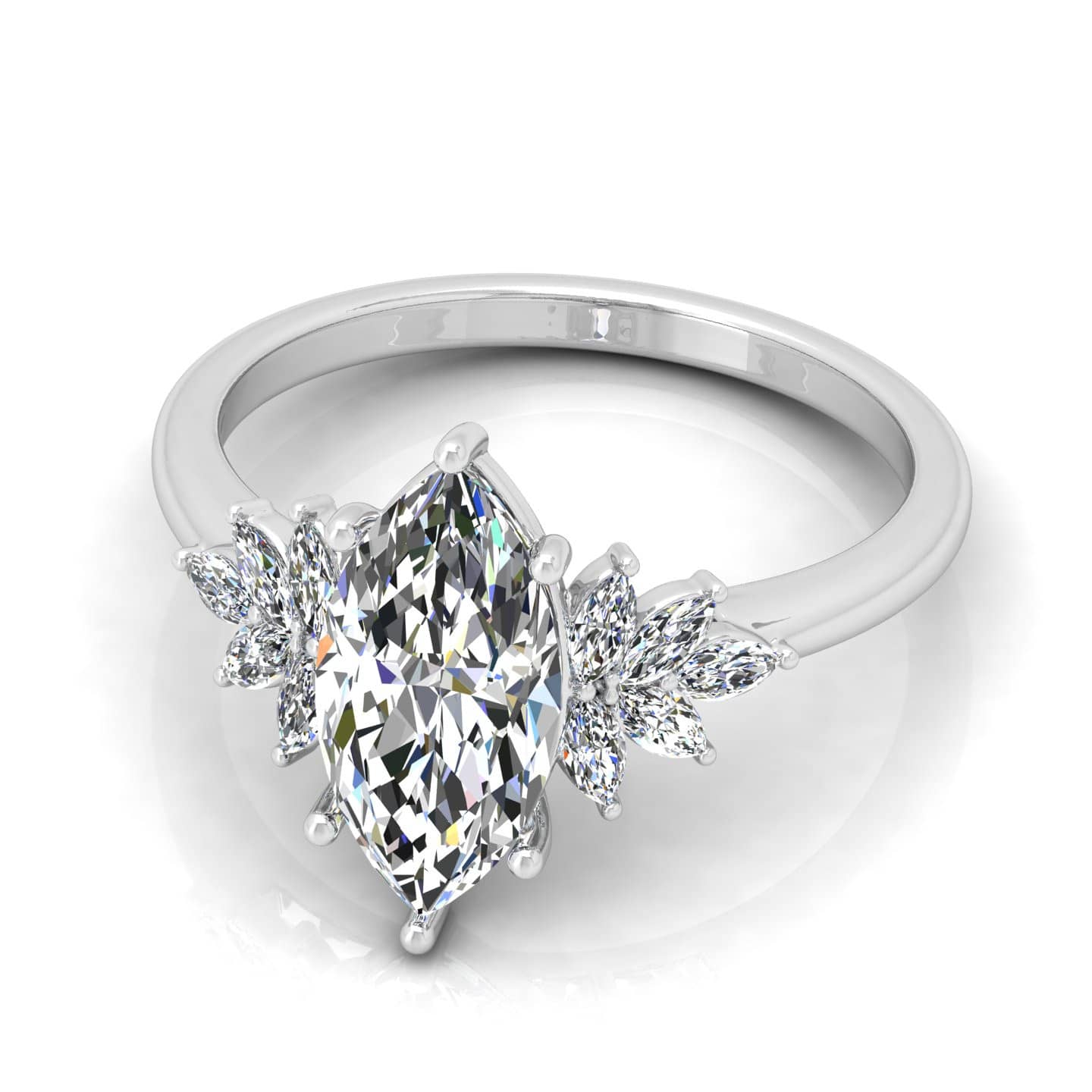 Modern Style Marquise Diamond Engagement Ring