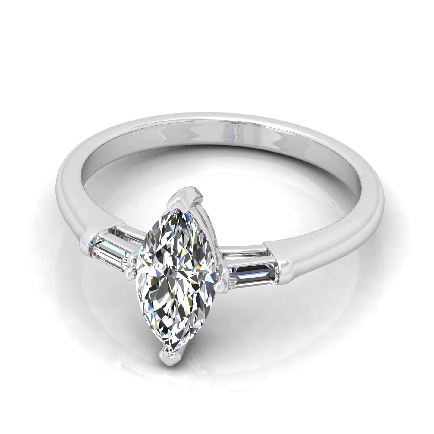 Marquise Diamond Trilogy Engagement Ring