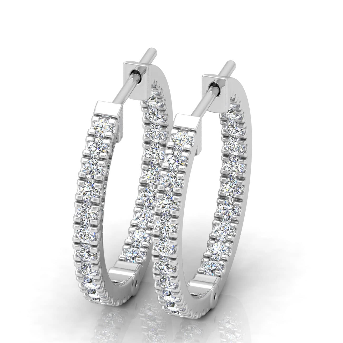 Women's 0.50 Ct F/VS Natural Round Diamond Hoop Earring In 9k & 18k Gold