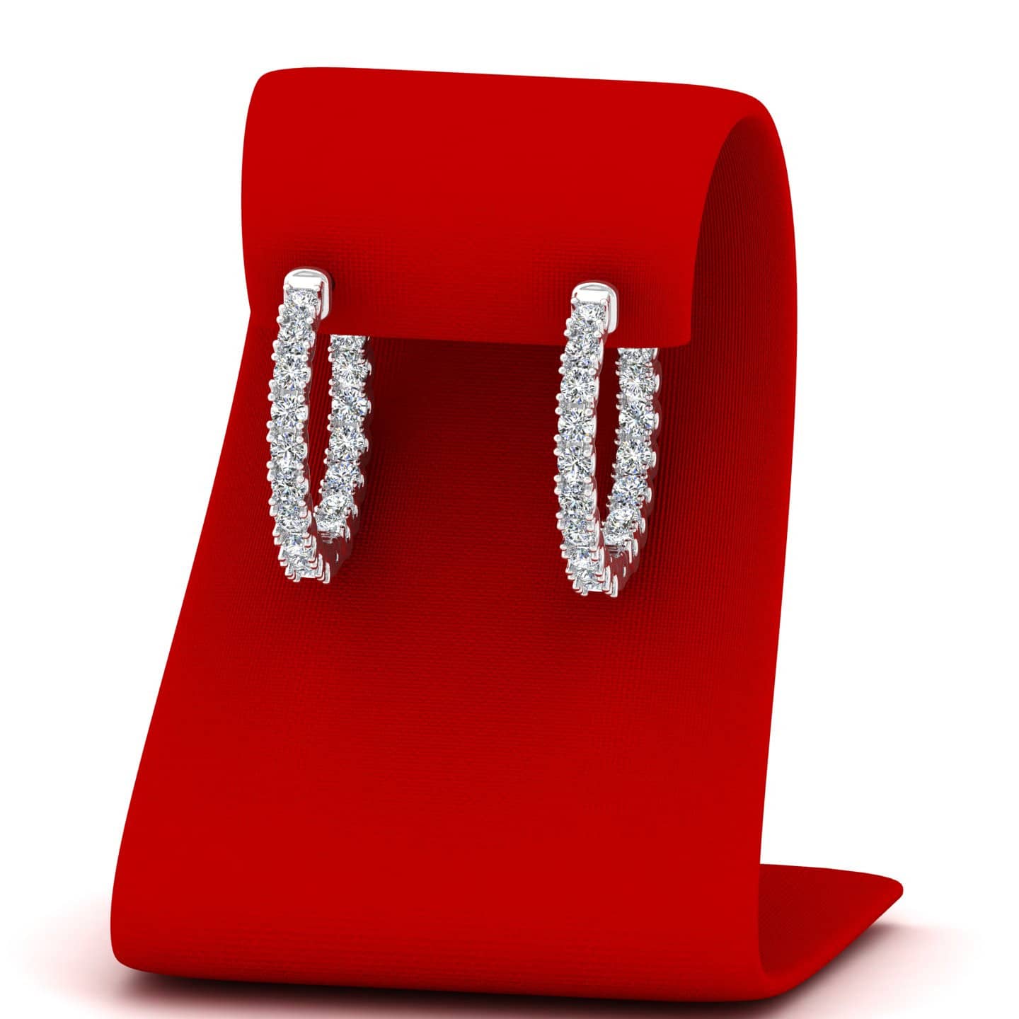 0.60 Ct Natural Round Diamond U Prong Set Hoop Earring Crafted In 9k & 18k Gold