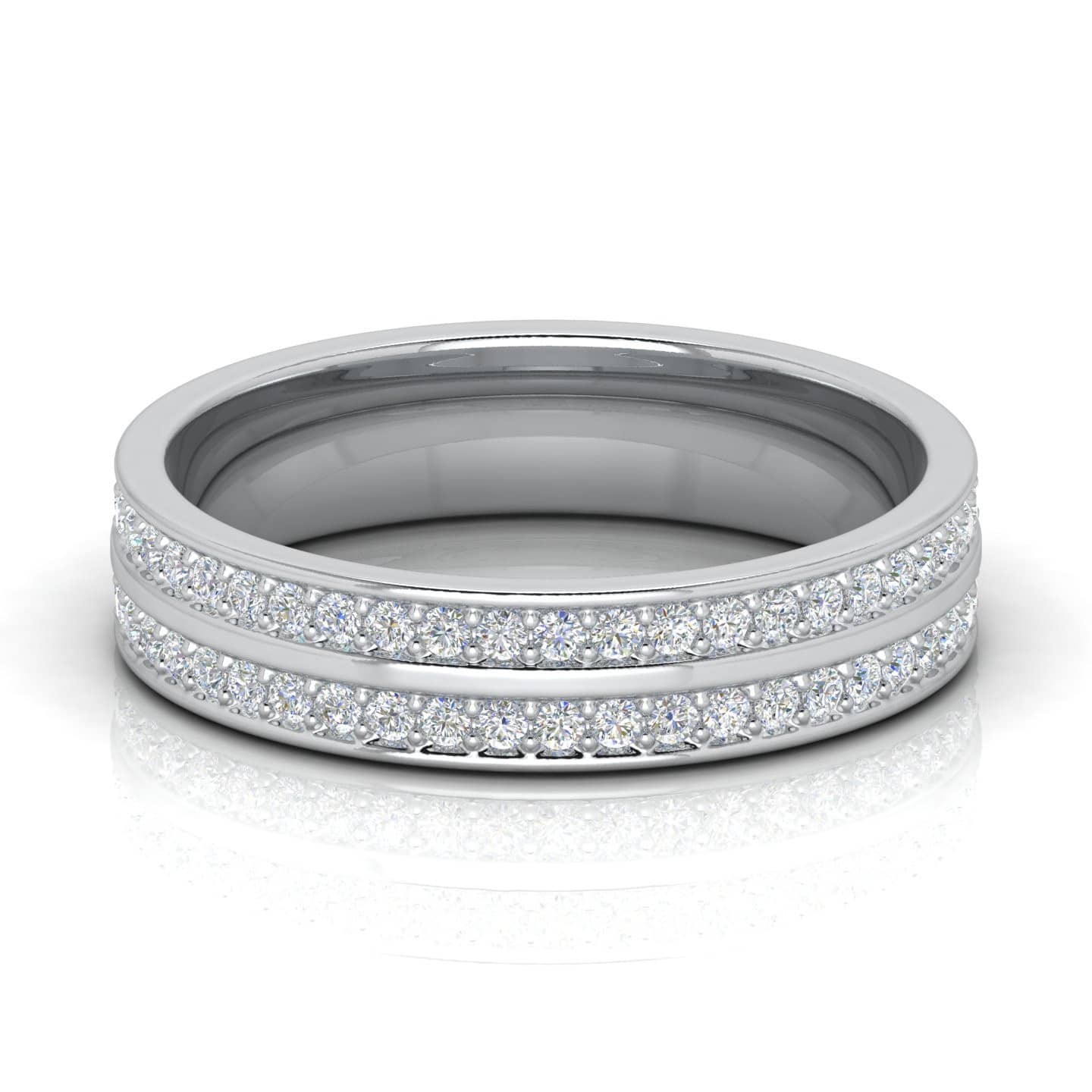 Best Deal..! Two Row 1.50 Ct F/VS Natural Diamond Channel Set Full Eternity Men's Wedding Ring