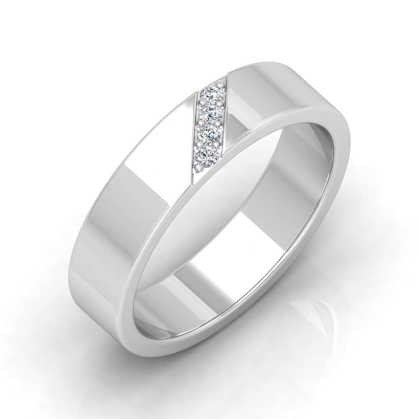 Men's Wedding Ring 0.15 Ct Round Diamond Pave Set Ring