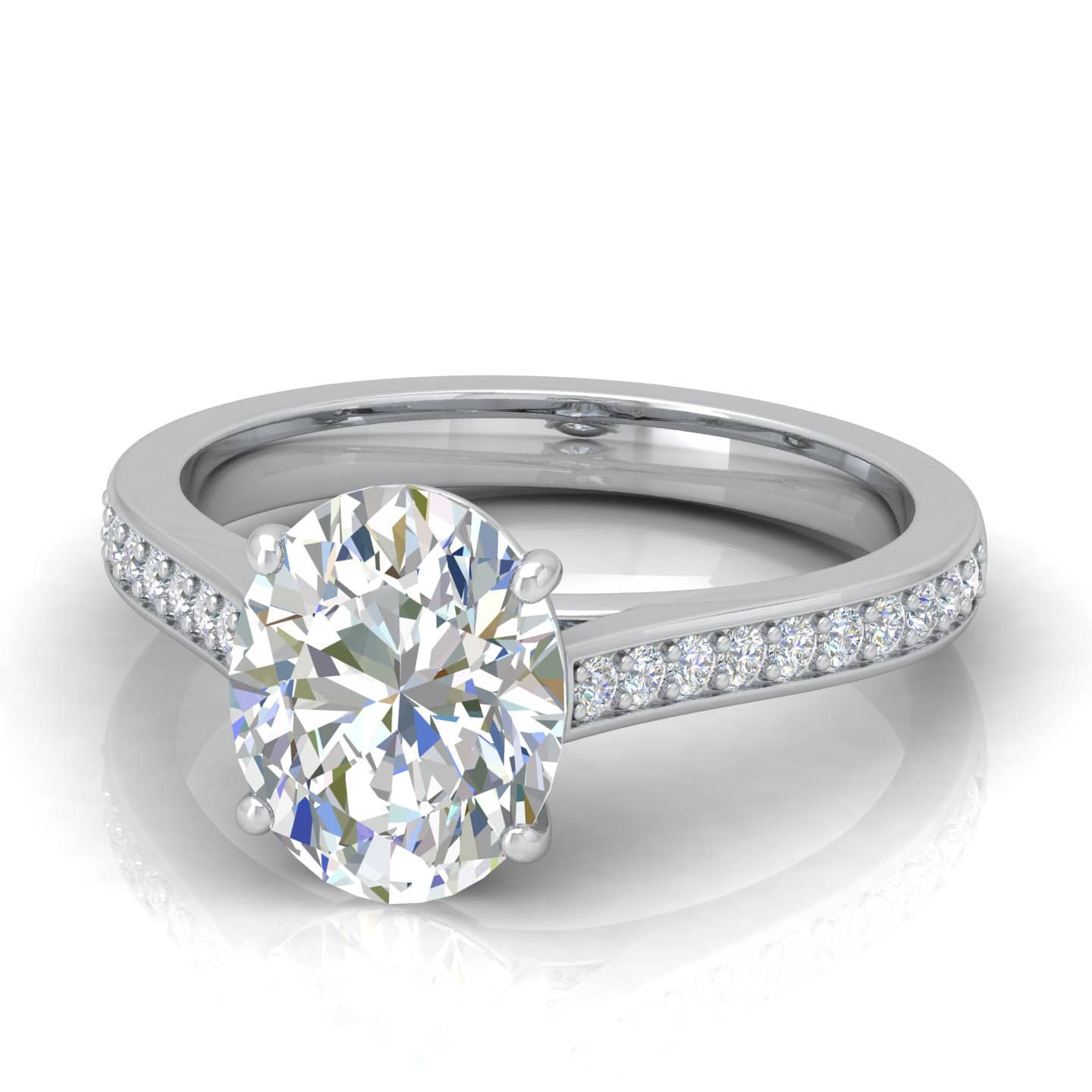 Classic..! Oval Shape Diamond Engagement Ring - Buy Fine Diamonds