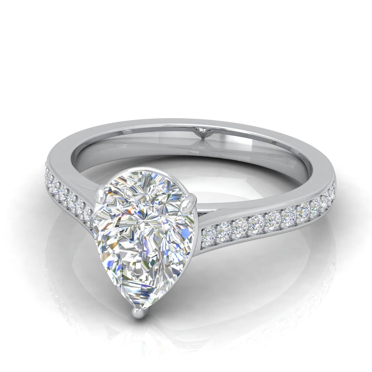 Top Quality Pear Shape Diamond Engagement Ring For Her