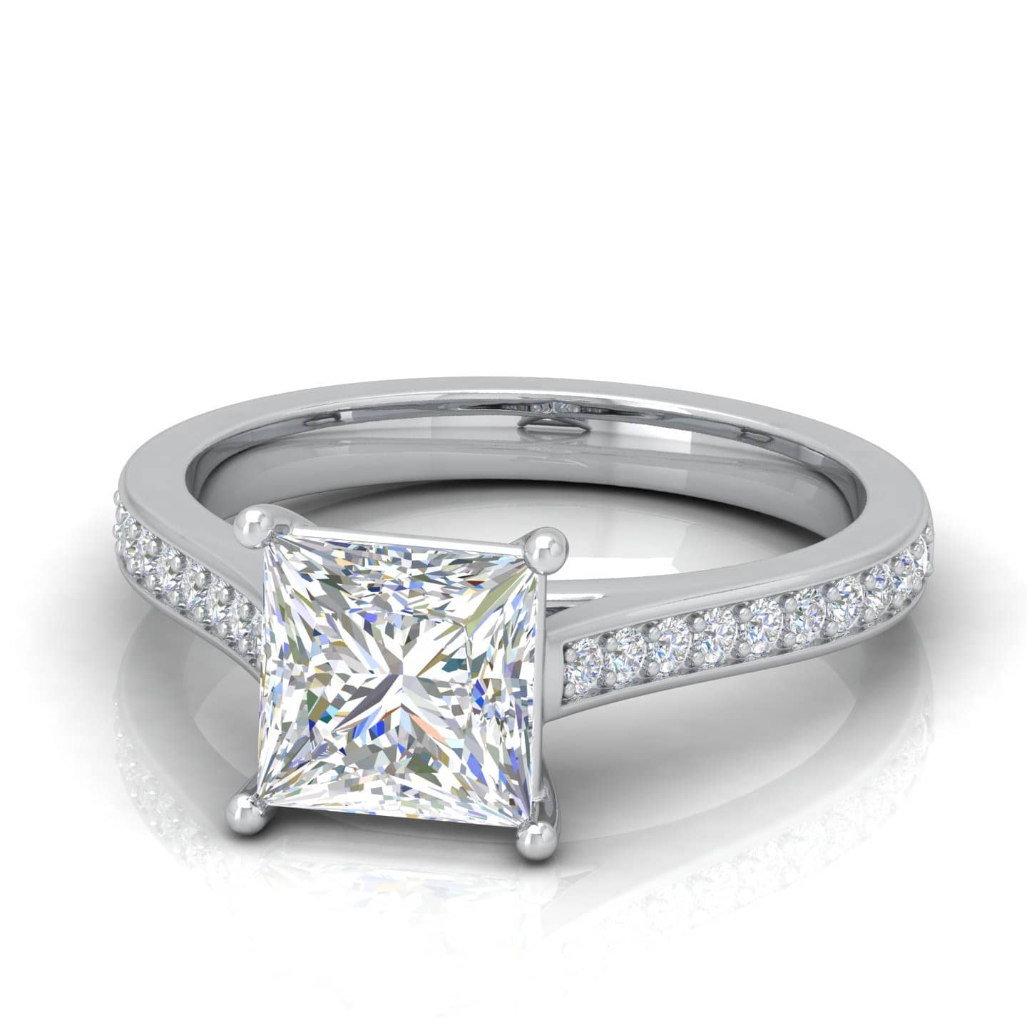Claw Set Princess Diamond Engagement Ring - Buy Fine Diamonds