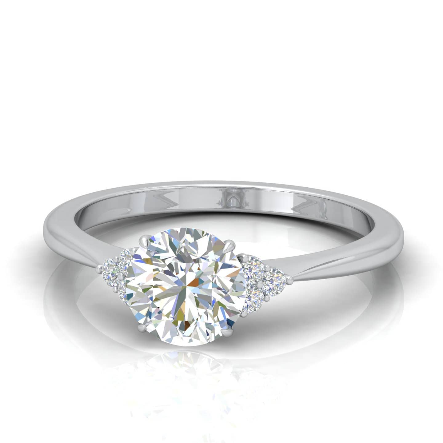 Natural Round Brilliant Cut Diamond Engagement Ring