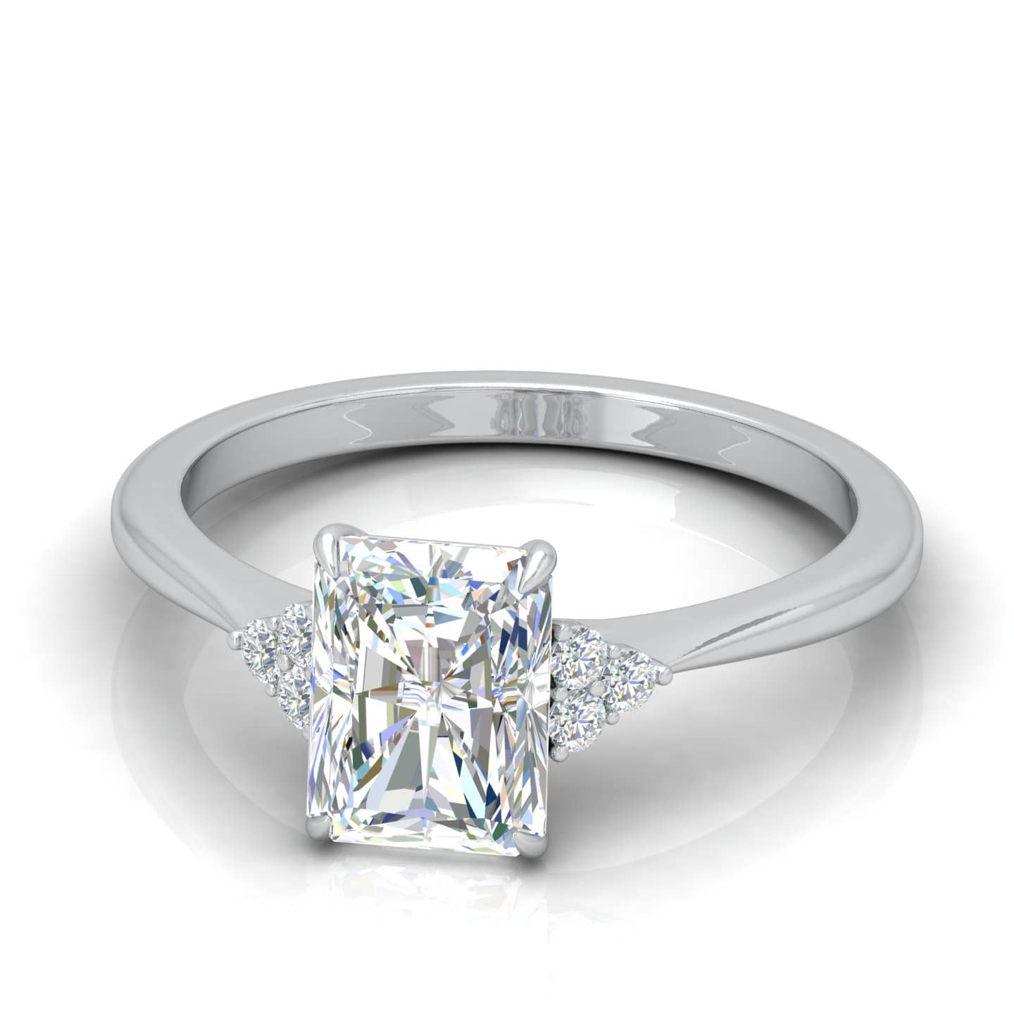 Radiant Cut Natural Diamond Engagement Ring For Women