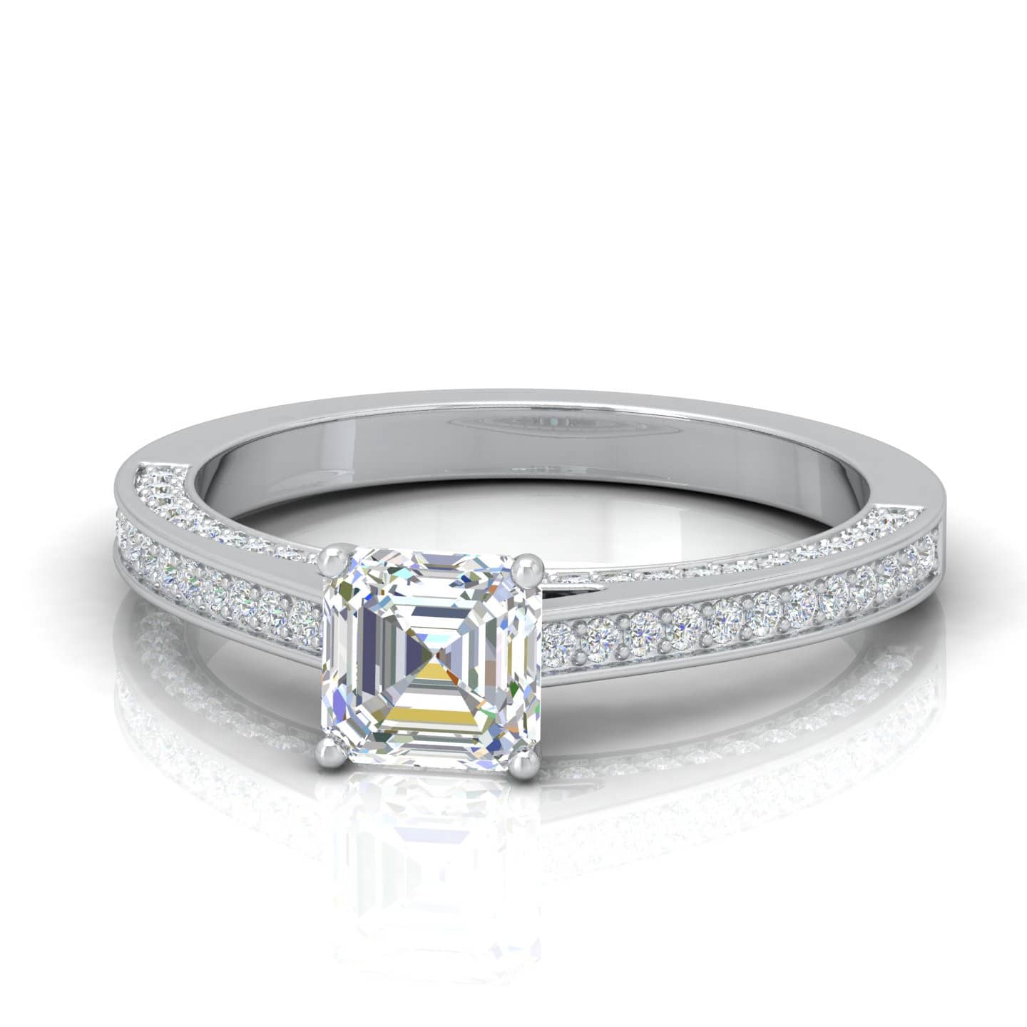 Classic Look..! Asscher Cut Diamond Engagement Ring