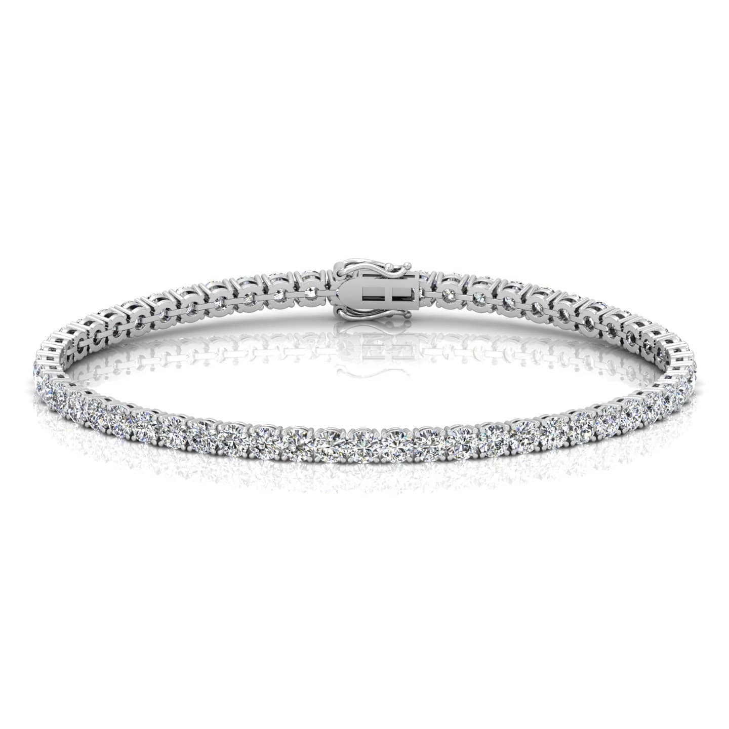 New Year Sale...! F/VS 2.00 CT Natural Round Diamond Tennis Bracelet In 18k White Gold