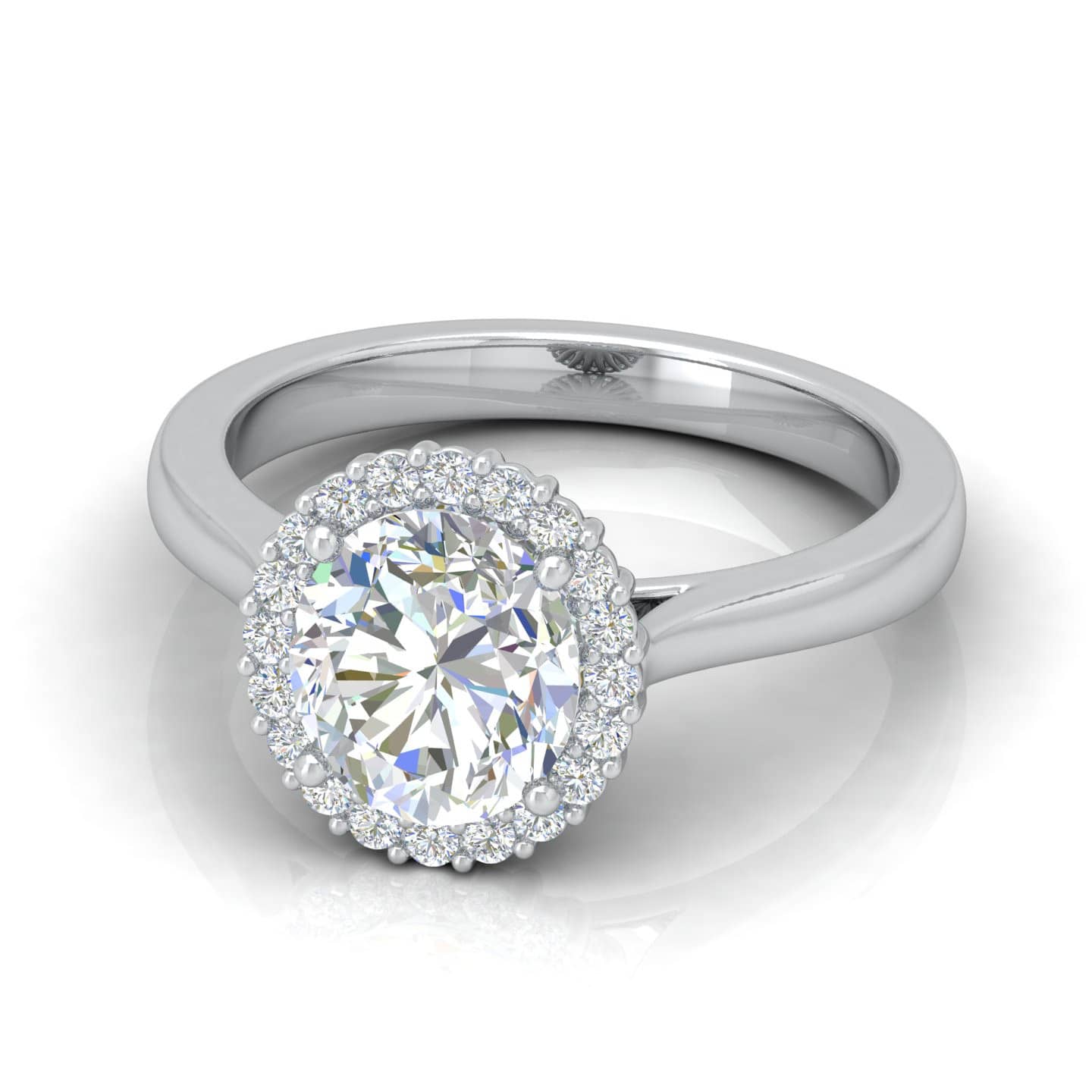 Big Oval Diamond Halo Engagement Ring For Women