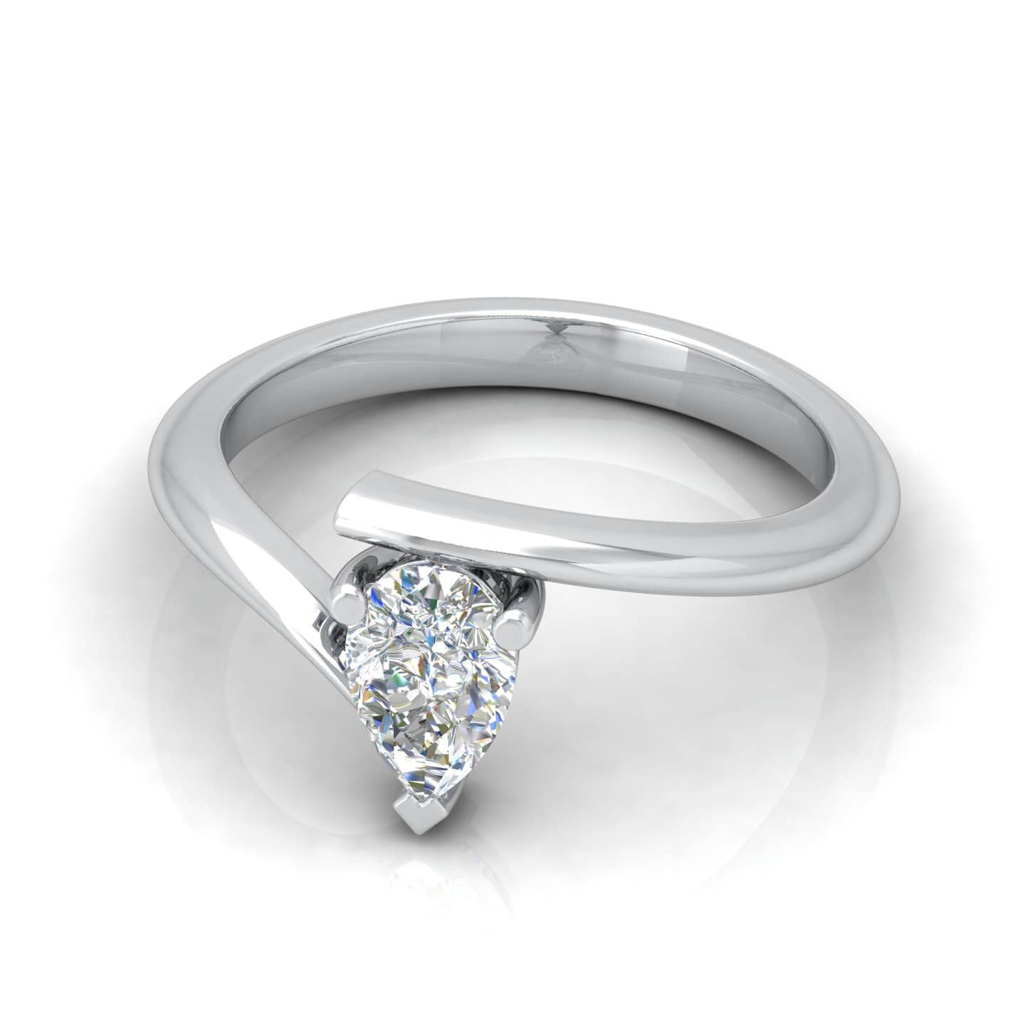 Claw Set Pear Diamond Solitaire Engagement Ring