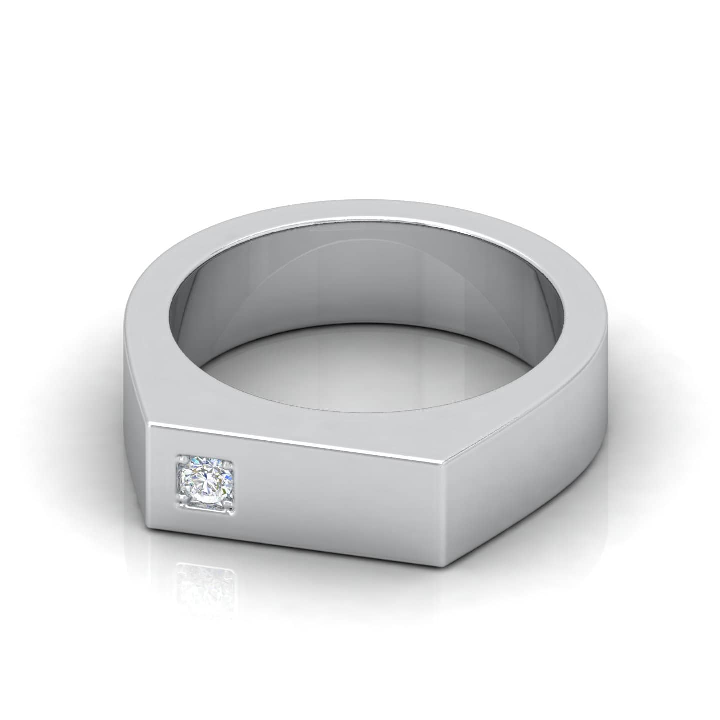 F/VS Round Diamond Classic Wedding Band For Men In18k Gold