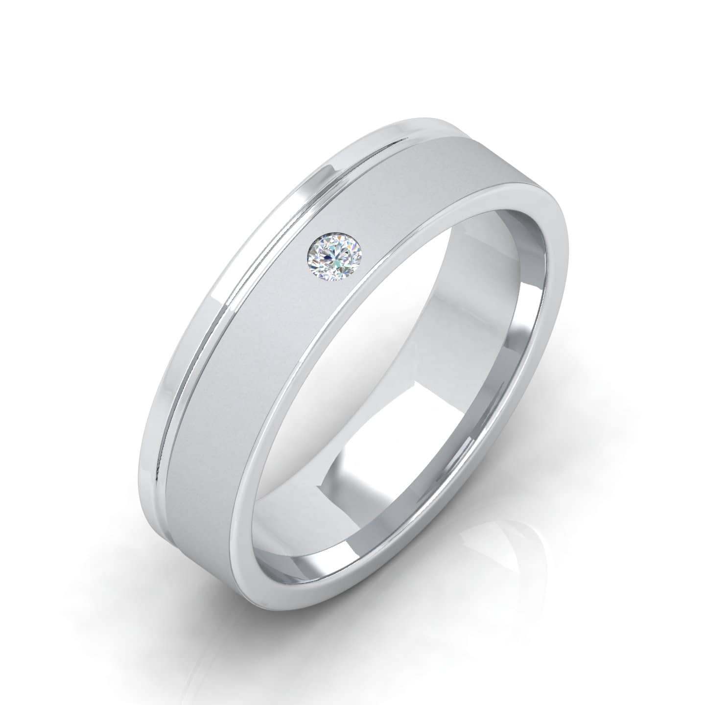 Best Deal..! F/VS 0.10 Ct Natural Round Brilliant Cut Diamond Men's Platinum Wedding Band
