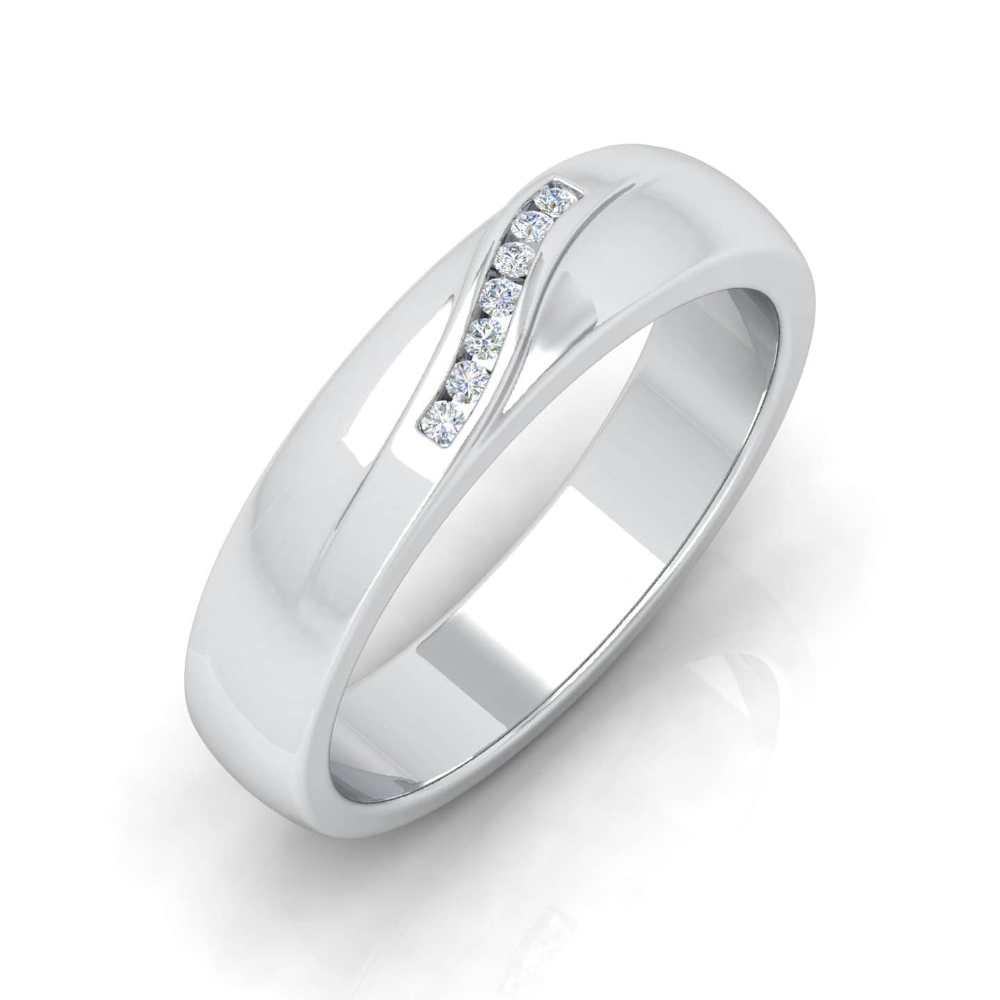 0.10 Ct F/VS Natural Round Diamond Designer Wedding Ring For Her