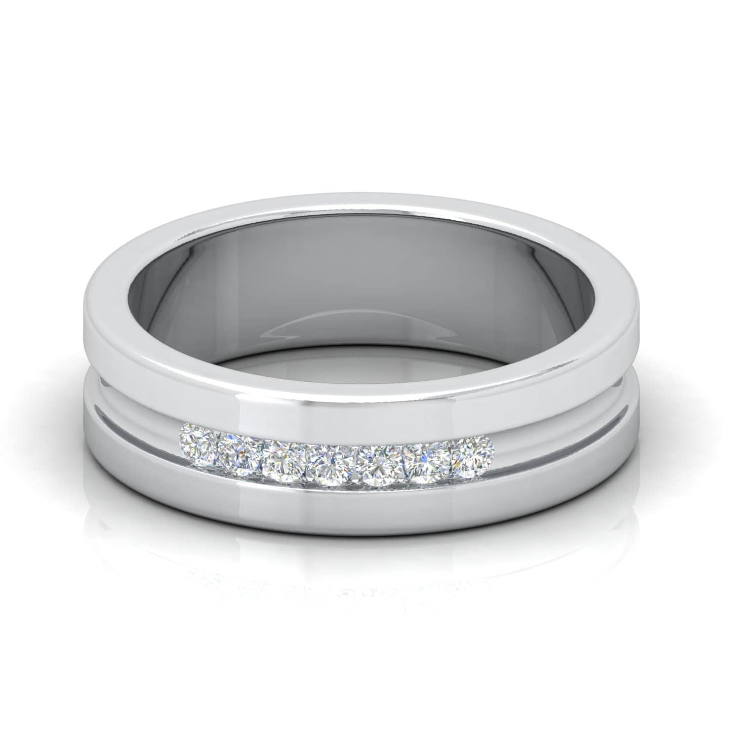 Natural Round Diamond Channel Set Women's Wedding Band