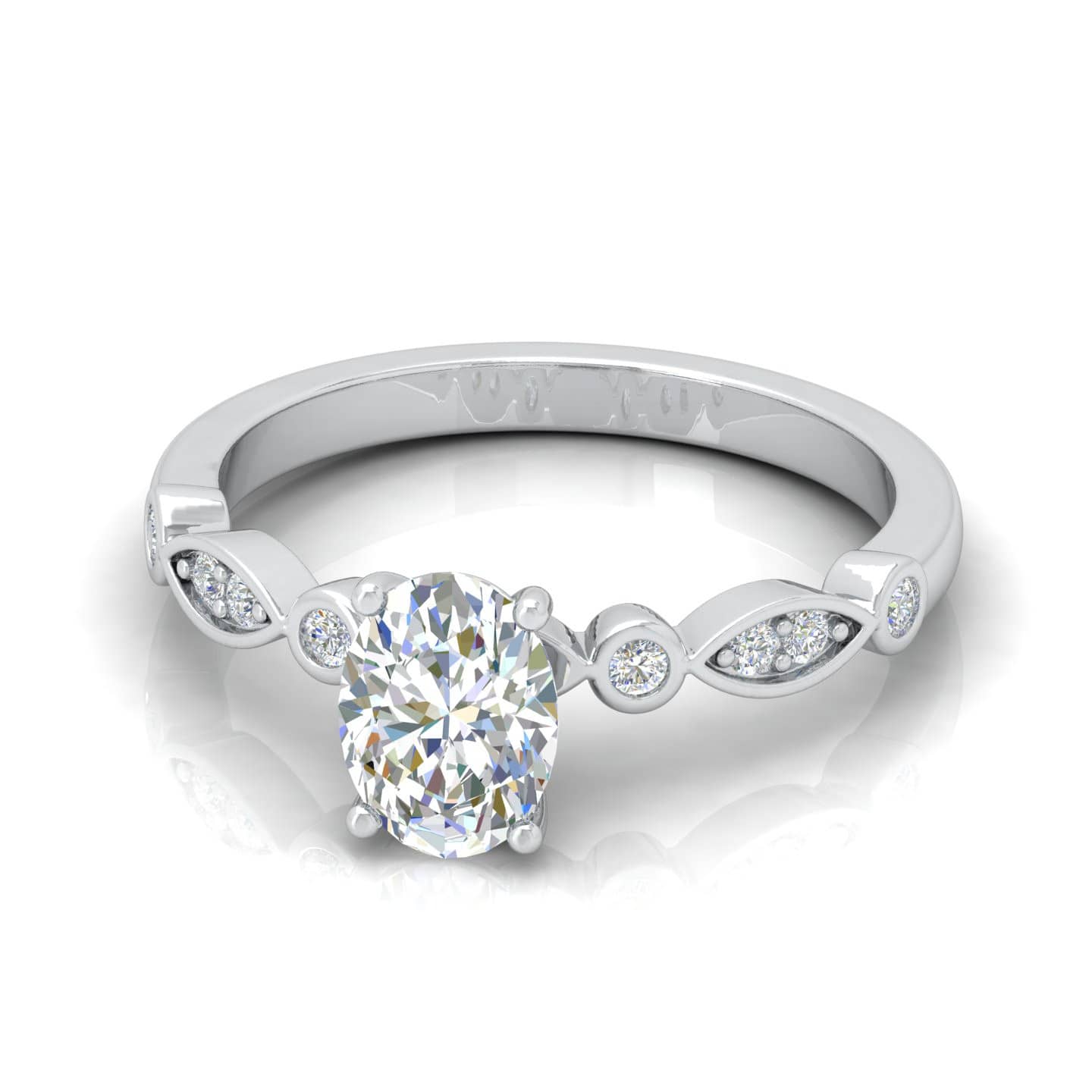 Oval Cut Diamond Women's Designer Engagement Ring