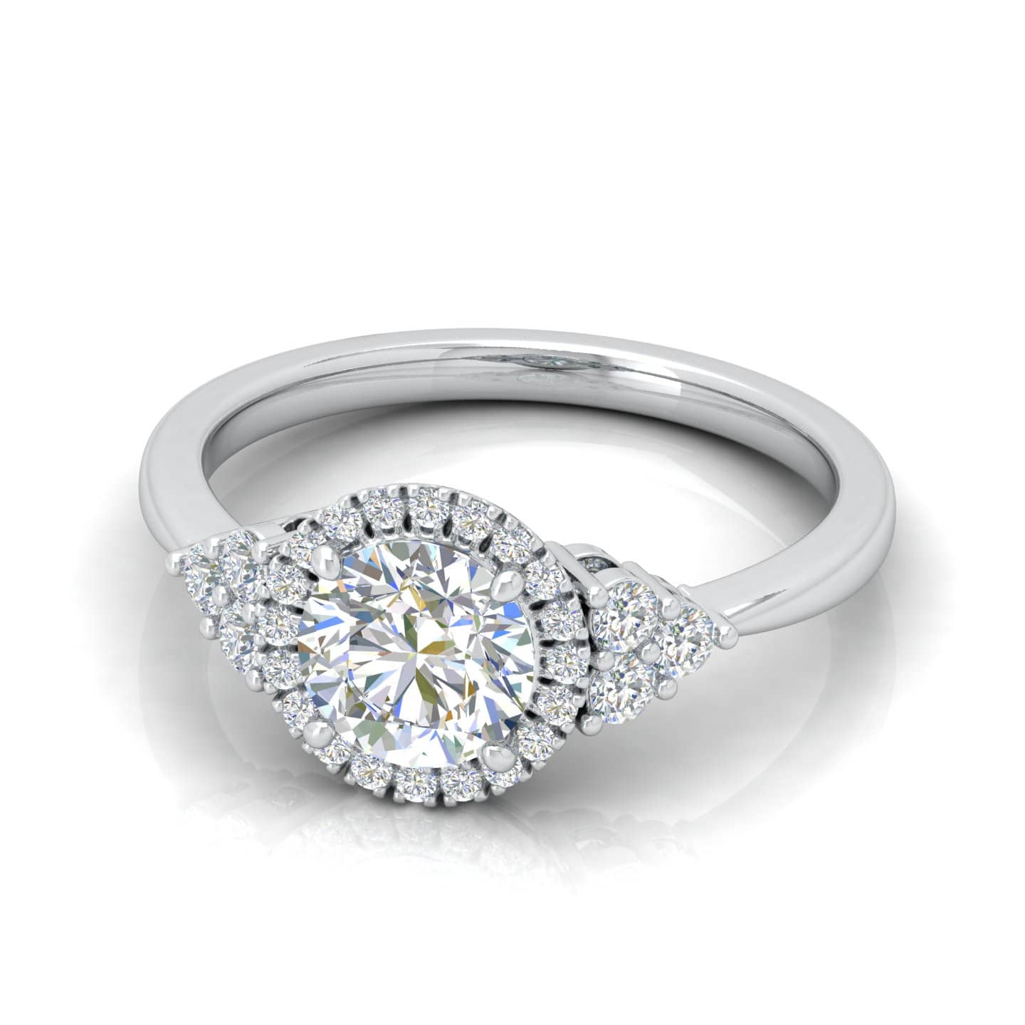 Round Diamond Women's Halo Engagement Ring
