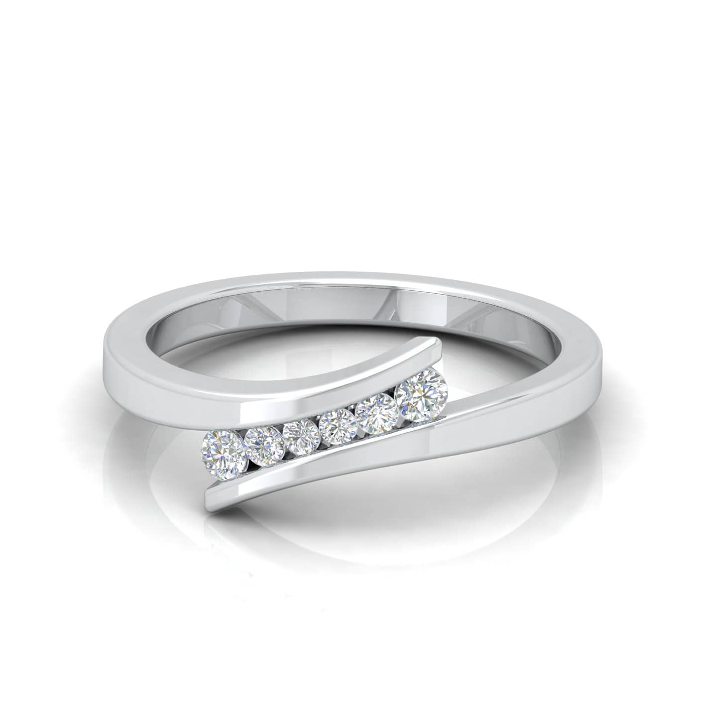 0.25 Ct F/VS Natural Round Diamond Designer Wedding Ring