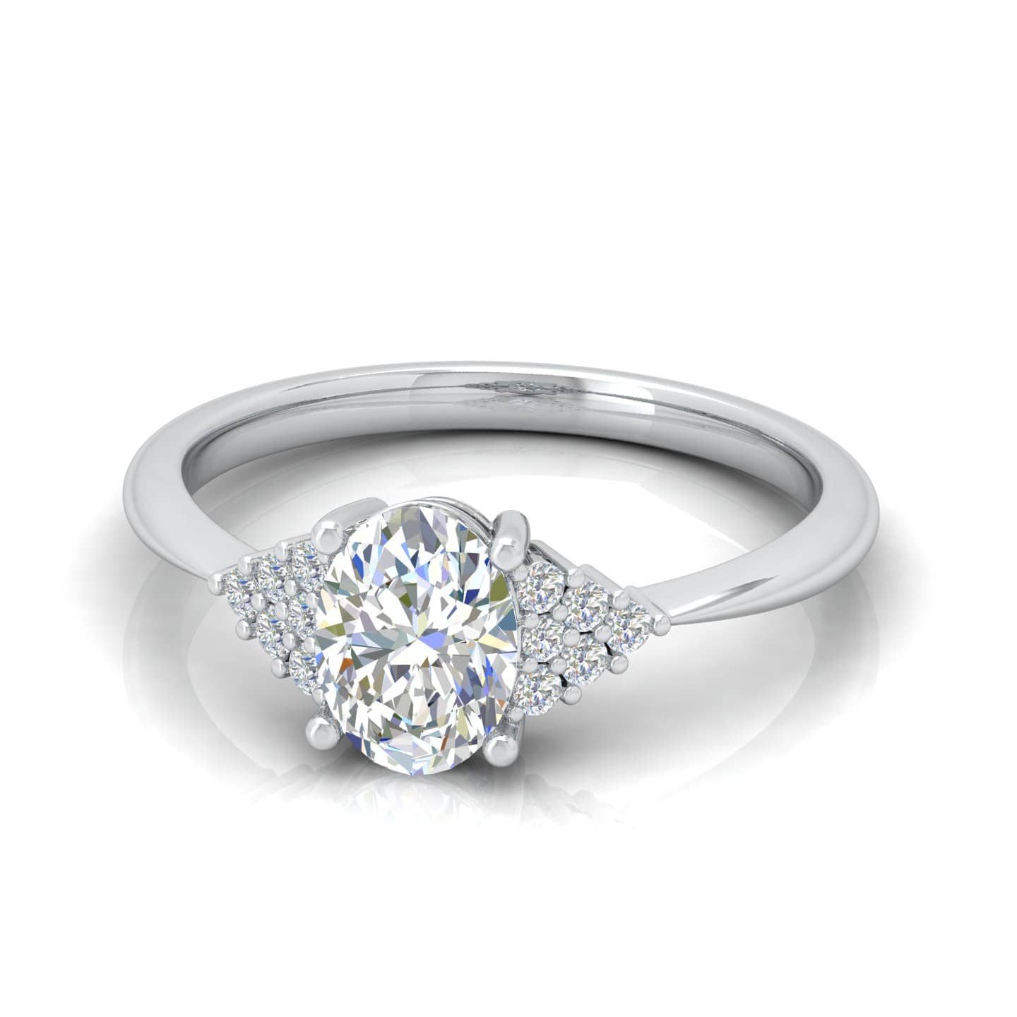 Oval Diamond Designer Engagement Ring