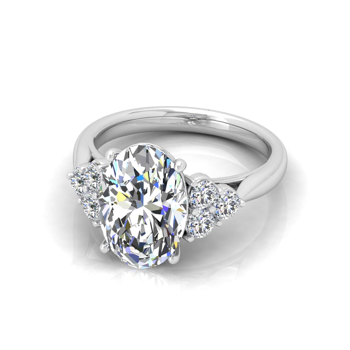 Oval Diamond Claw Set Designer Engagement Ring