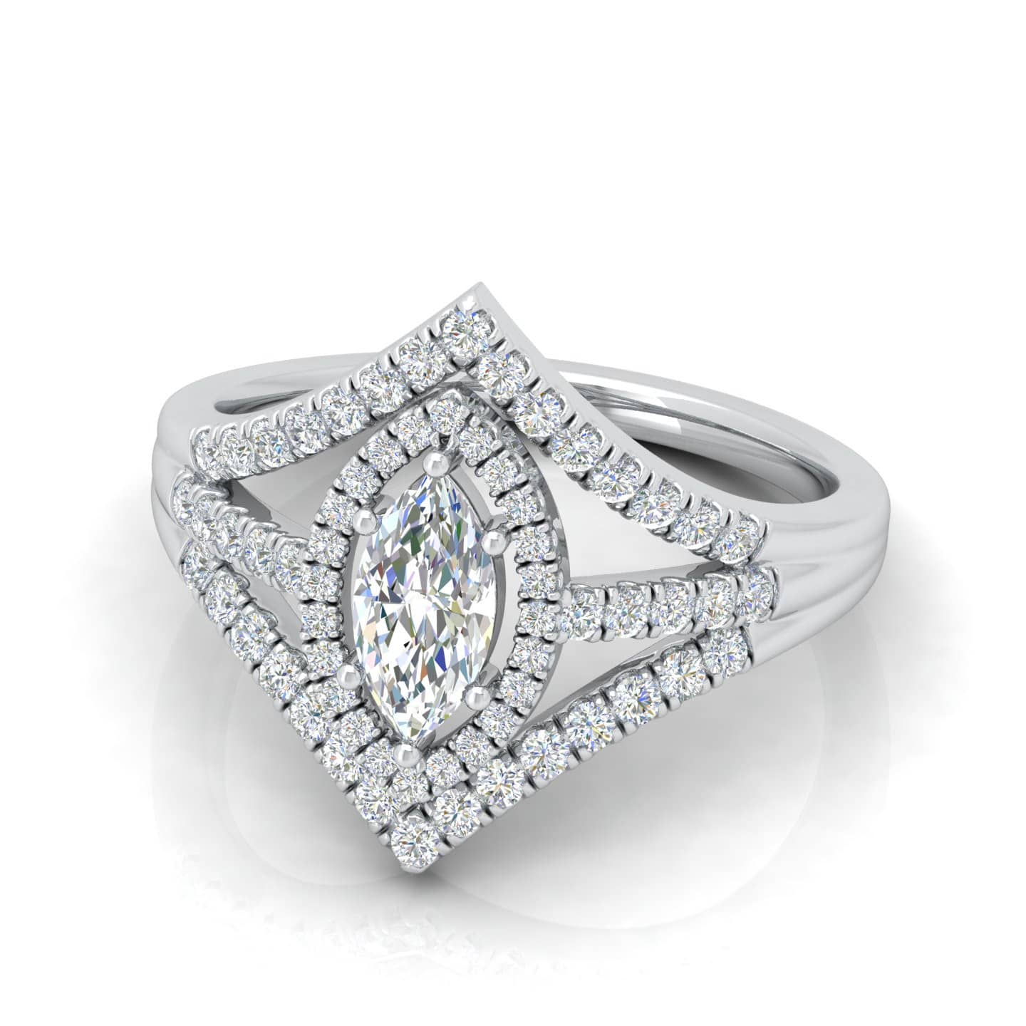 1.20 Ct F/VS Marquise Diamond Designer Anniversary Ring For Her