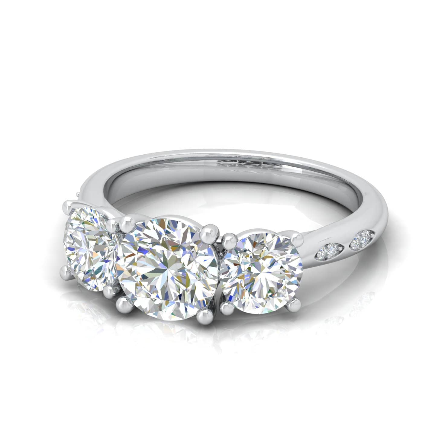Round Diamond Claw Set Designer Engagement Ring