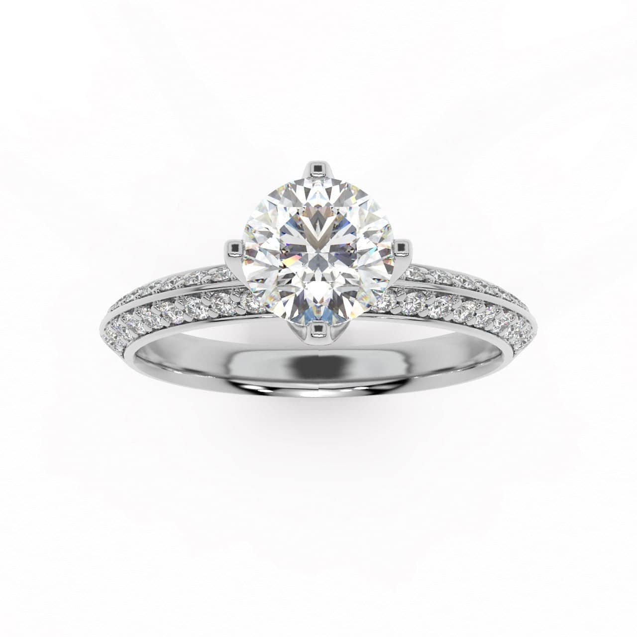 ROUND DIAMOND KNIFE EDGE ENGAGEMENT RING