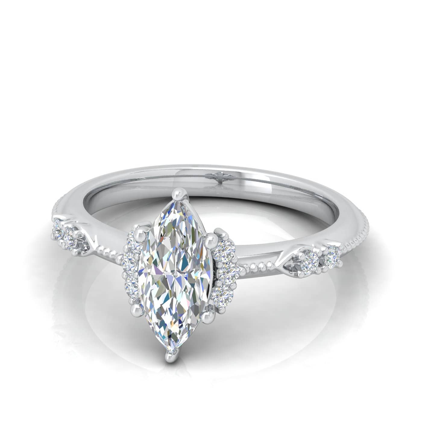 Perfect Fit Marquise Diamond Designer Engagement Ring