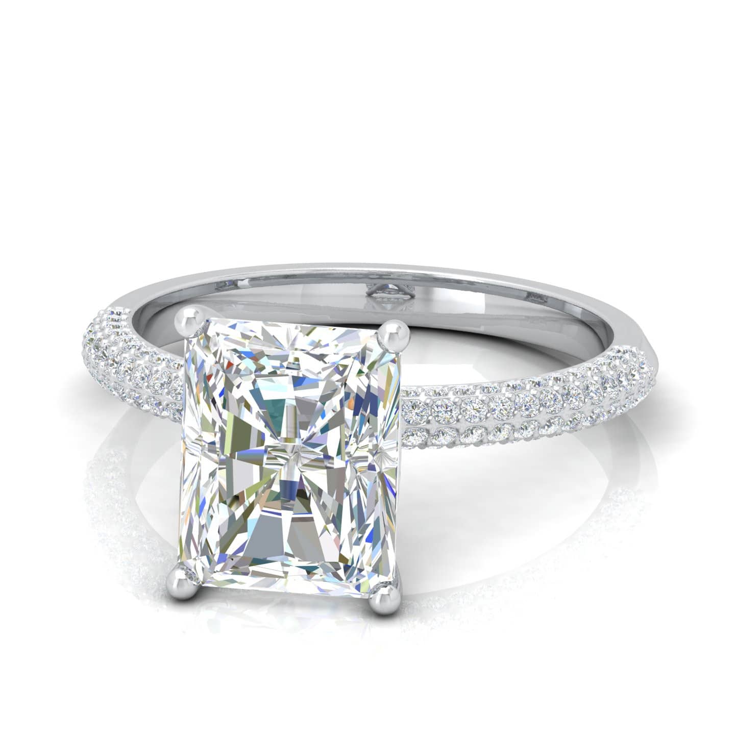 Radiant Cut Diamond Designer Engagement Ring
