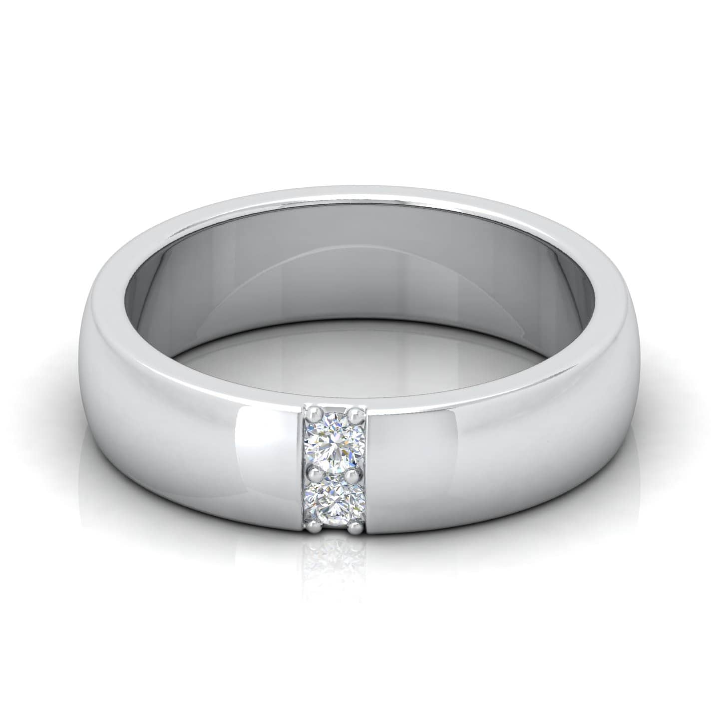 4.80MM 0.10 Ct Round Cut Diamond Men's Wedding Band - 6.5 Grams