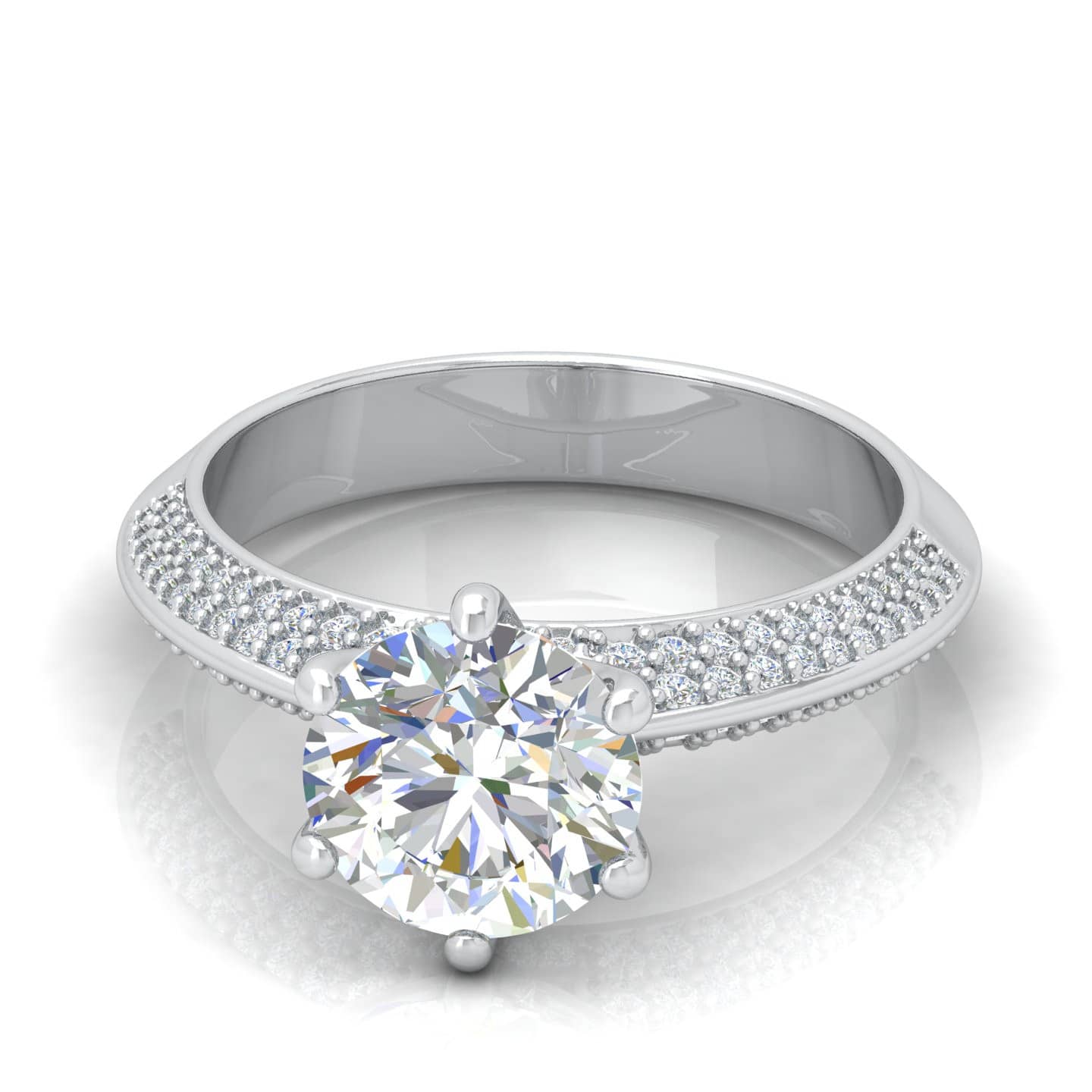 Classic Look..! Round Cut Diamond Engagement Ring
