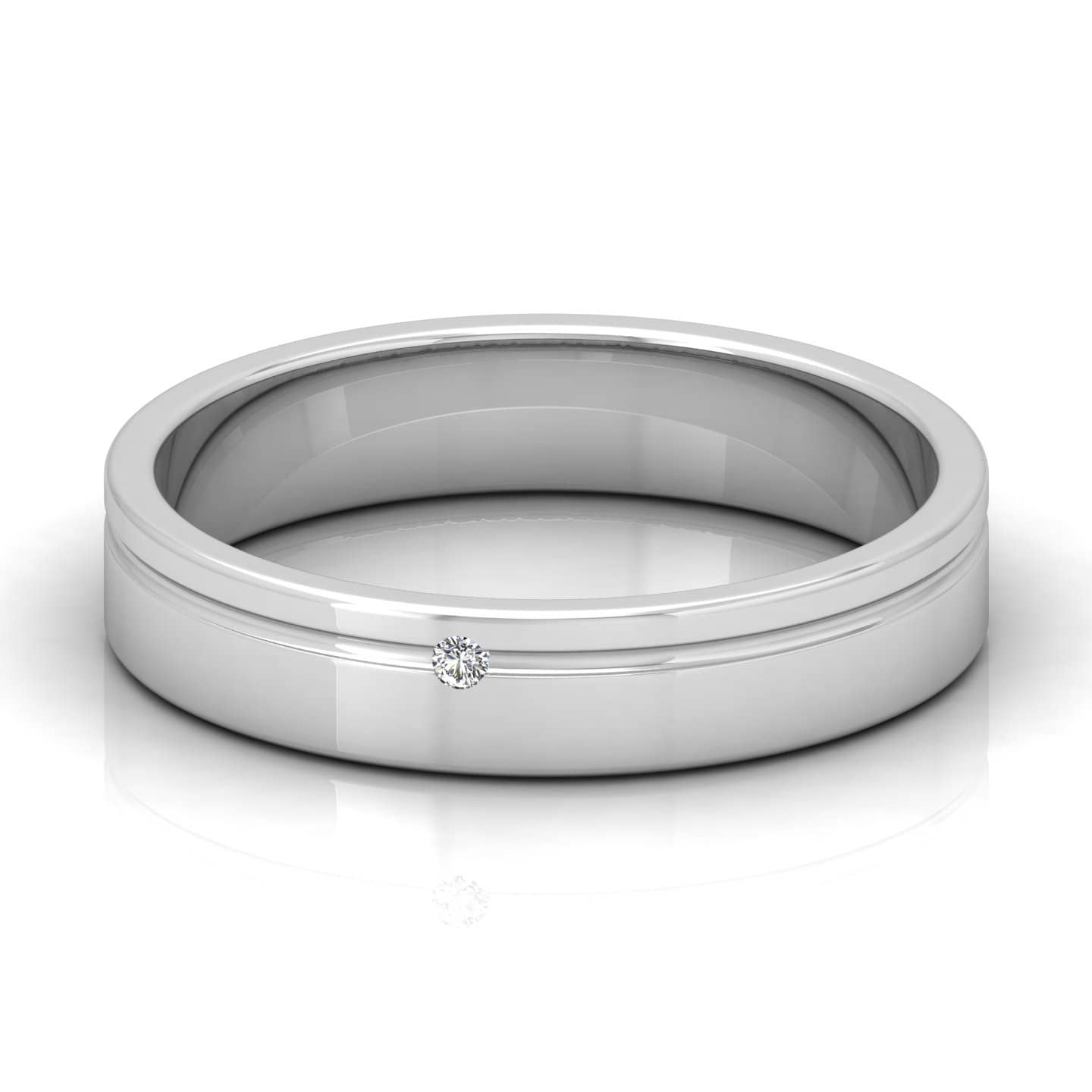 Top Quality..! F/VS 0.05 Carat Natural Round Diamond Invisible Set Men's Wedding Ring