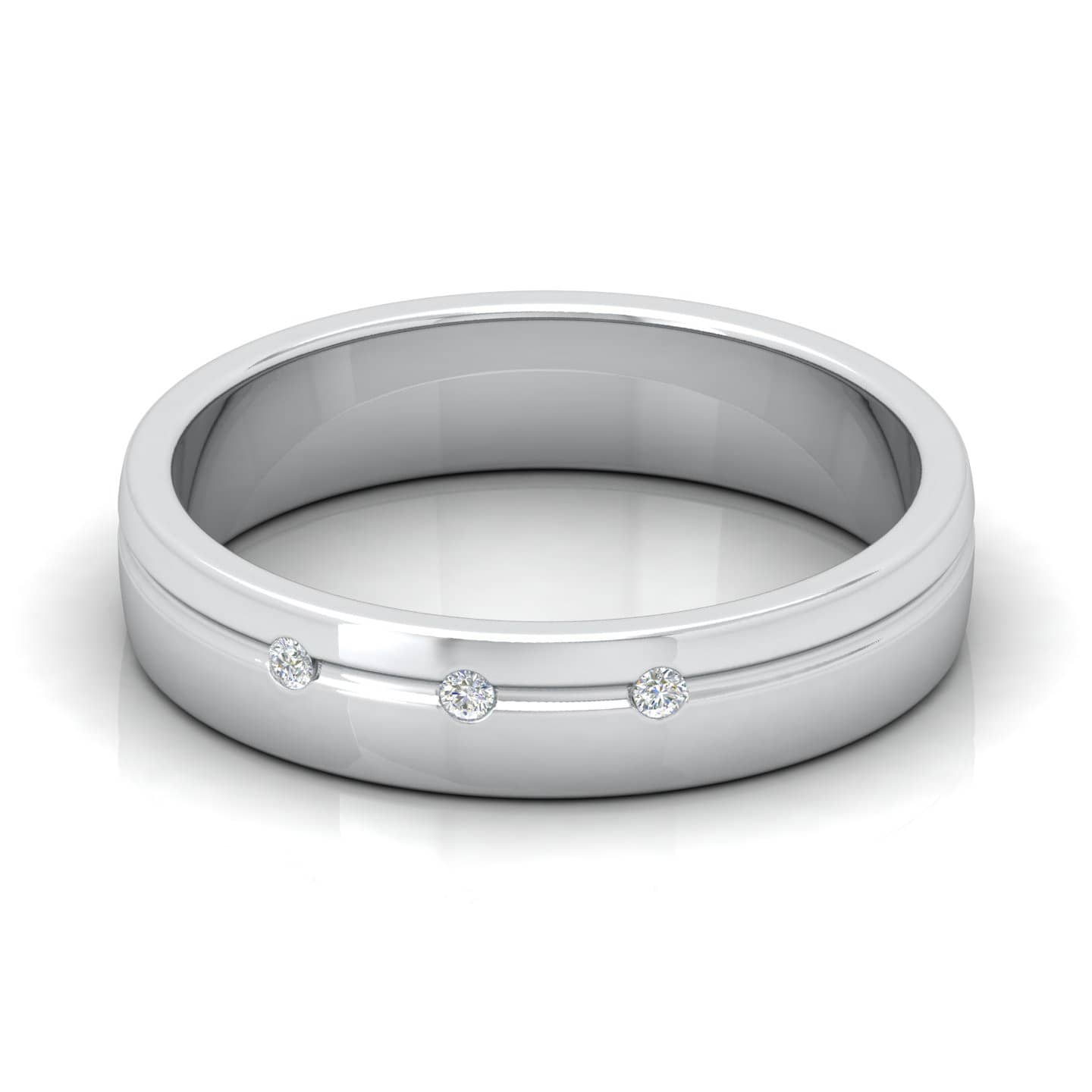 Top Quality...! F/VS 0.10 Ct Natural Round Diamond Men's Wedding Band - 12.5Grams