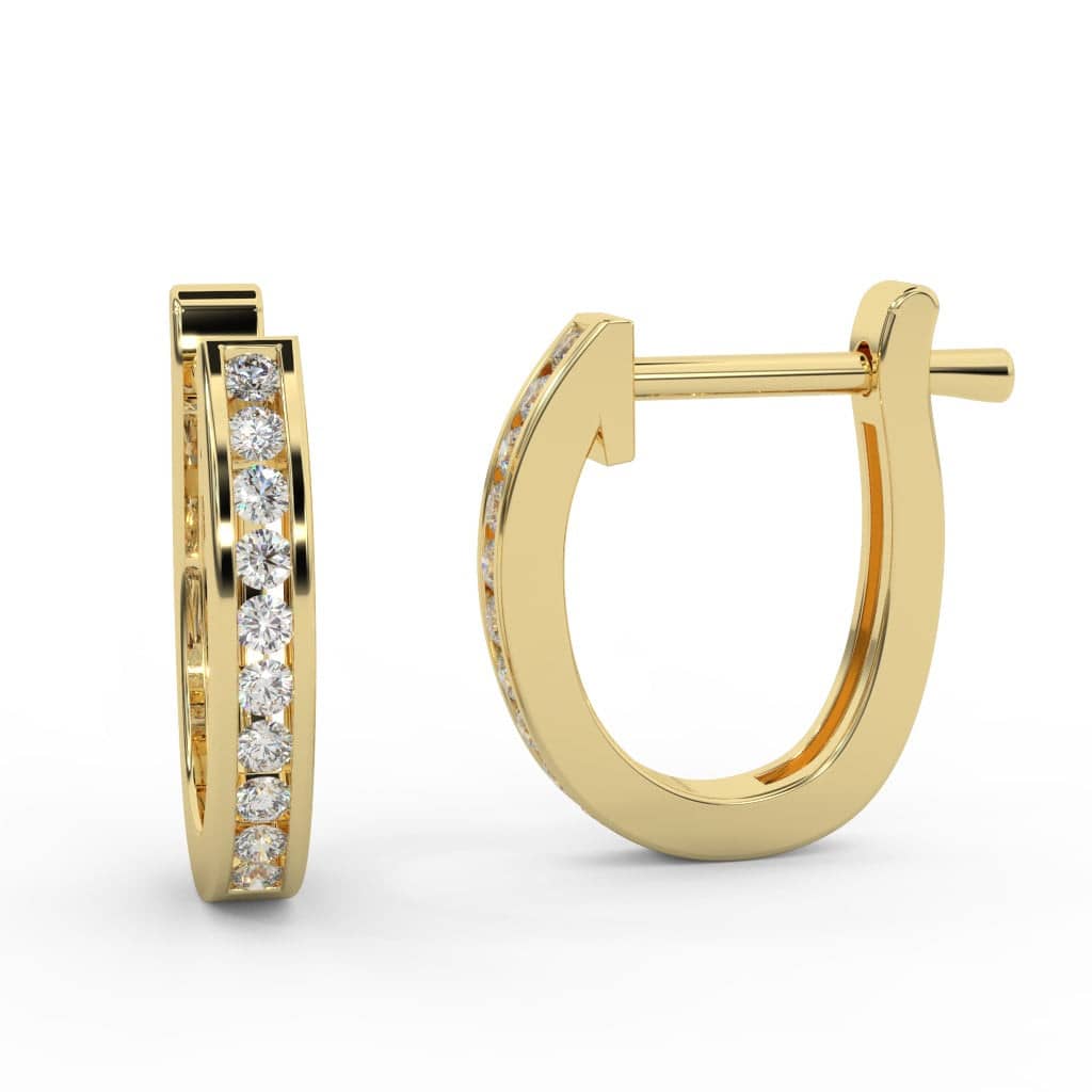 0.30 CARAT NATURAL ROUND DIAMOND HOOP EARRINGS IN GOLD