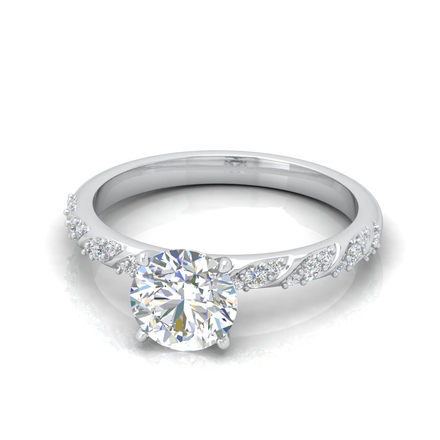 Classic Round Diamond Designer Engagement Ring